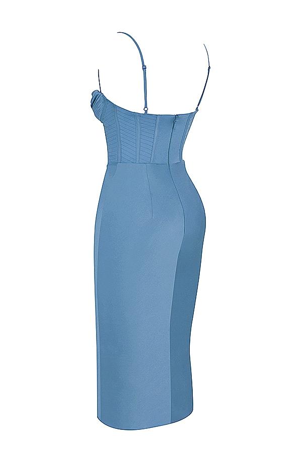 Myrna  aegean blue corset midi dress Product Image