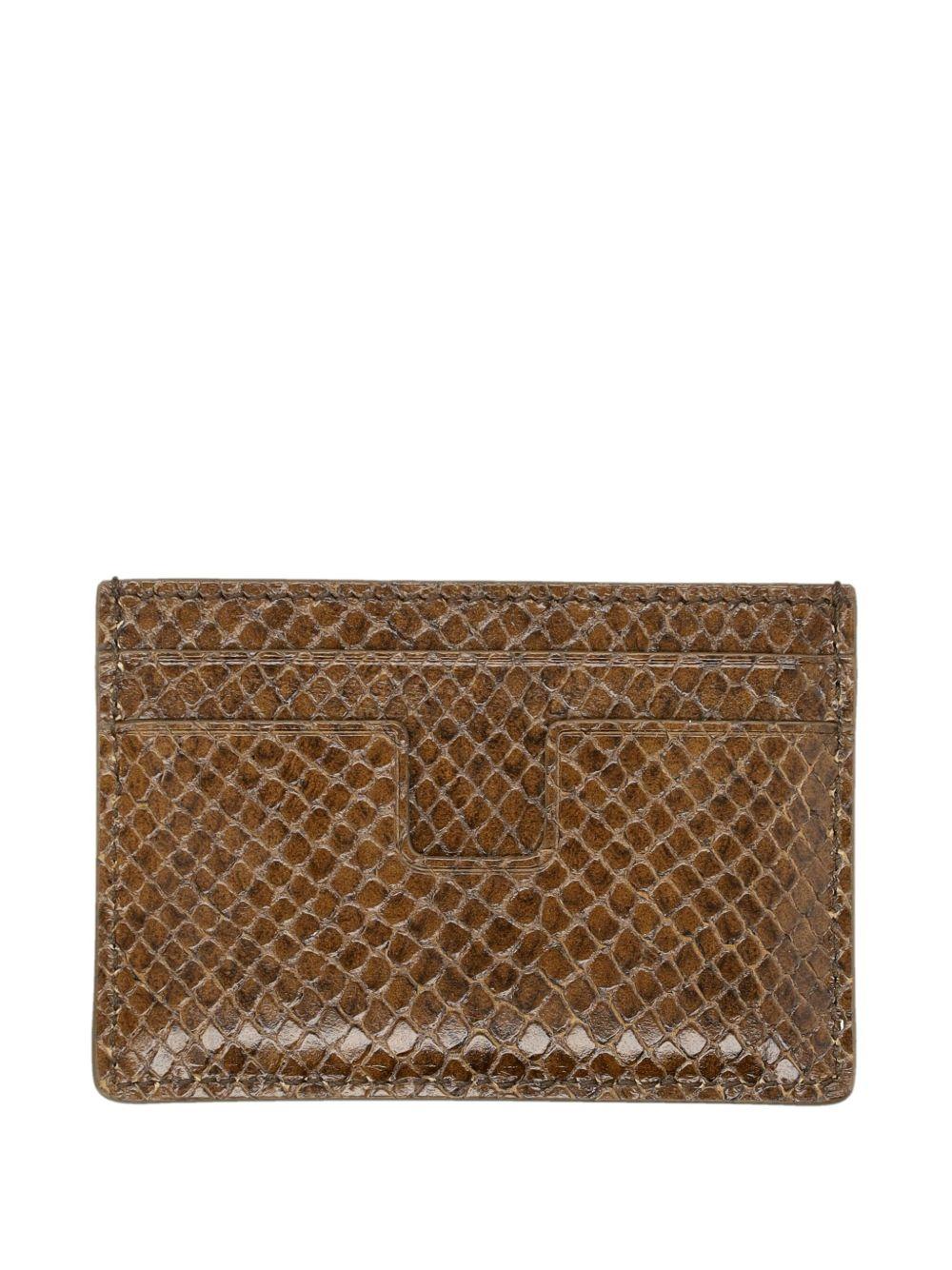 Phyton-print leather card holder Product Image
