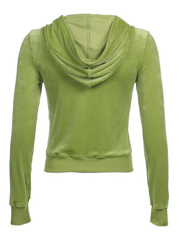 Velvet Zip Up Hoodie Product Image