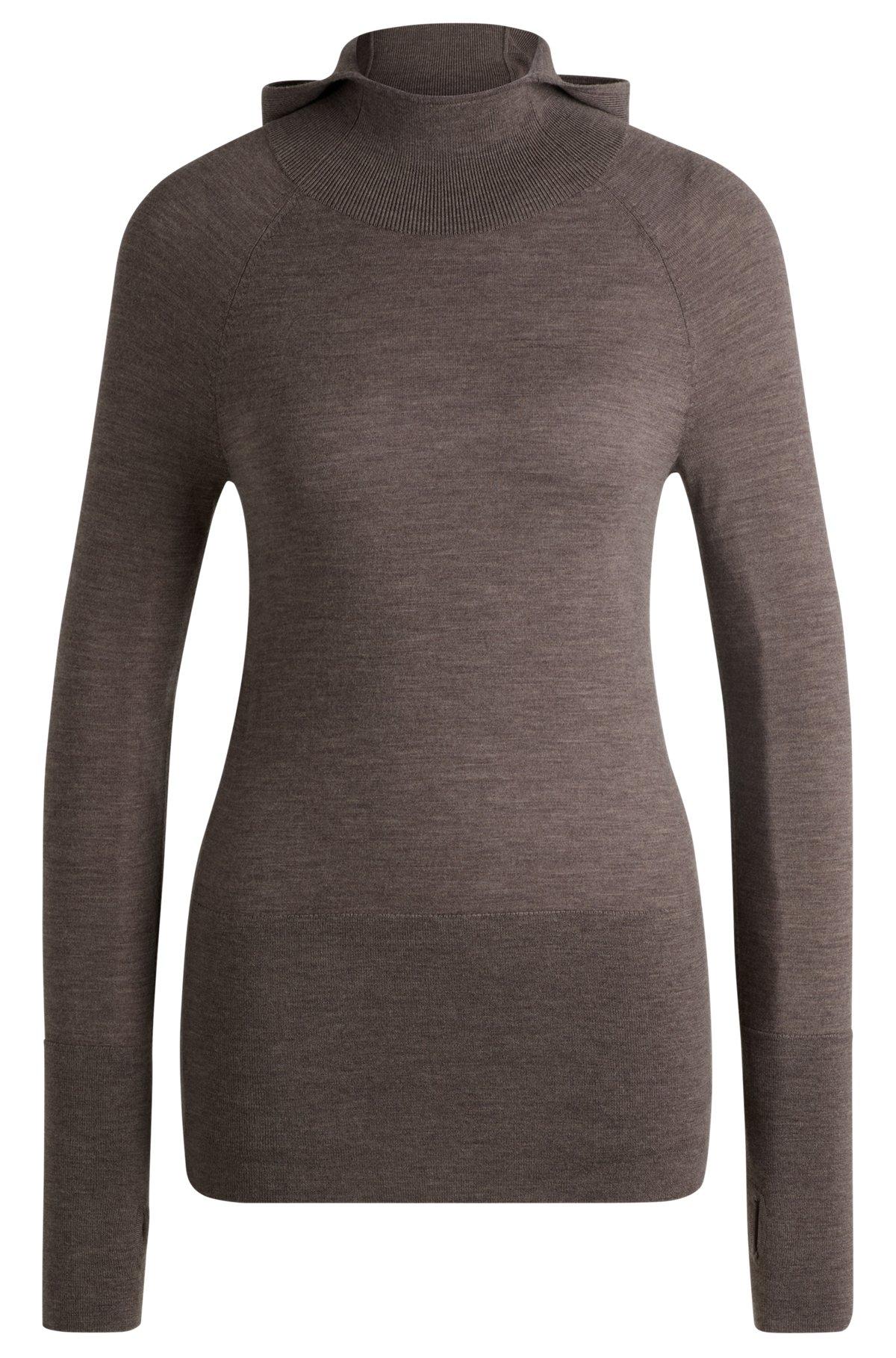 NAOMI x BOSS knitted hoodie in lightweight merino wool Product Image