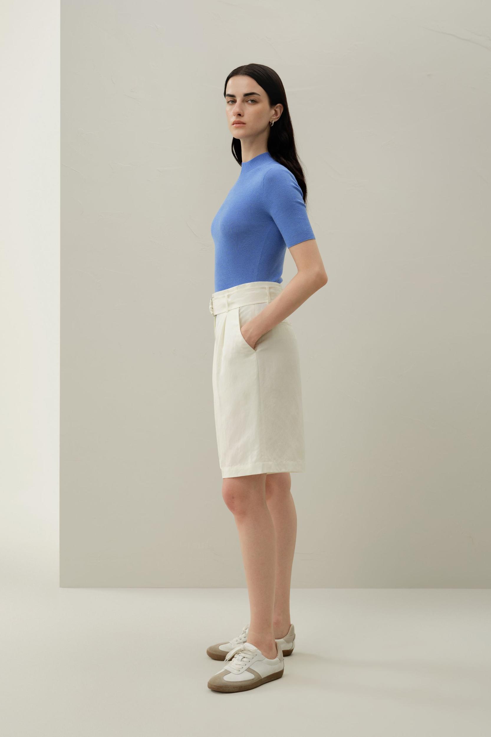 Seamless Silk-Cotton Slim-Fit Knit Top Product Image
