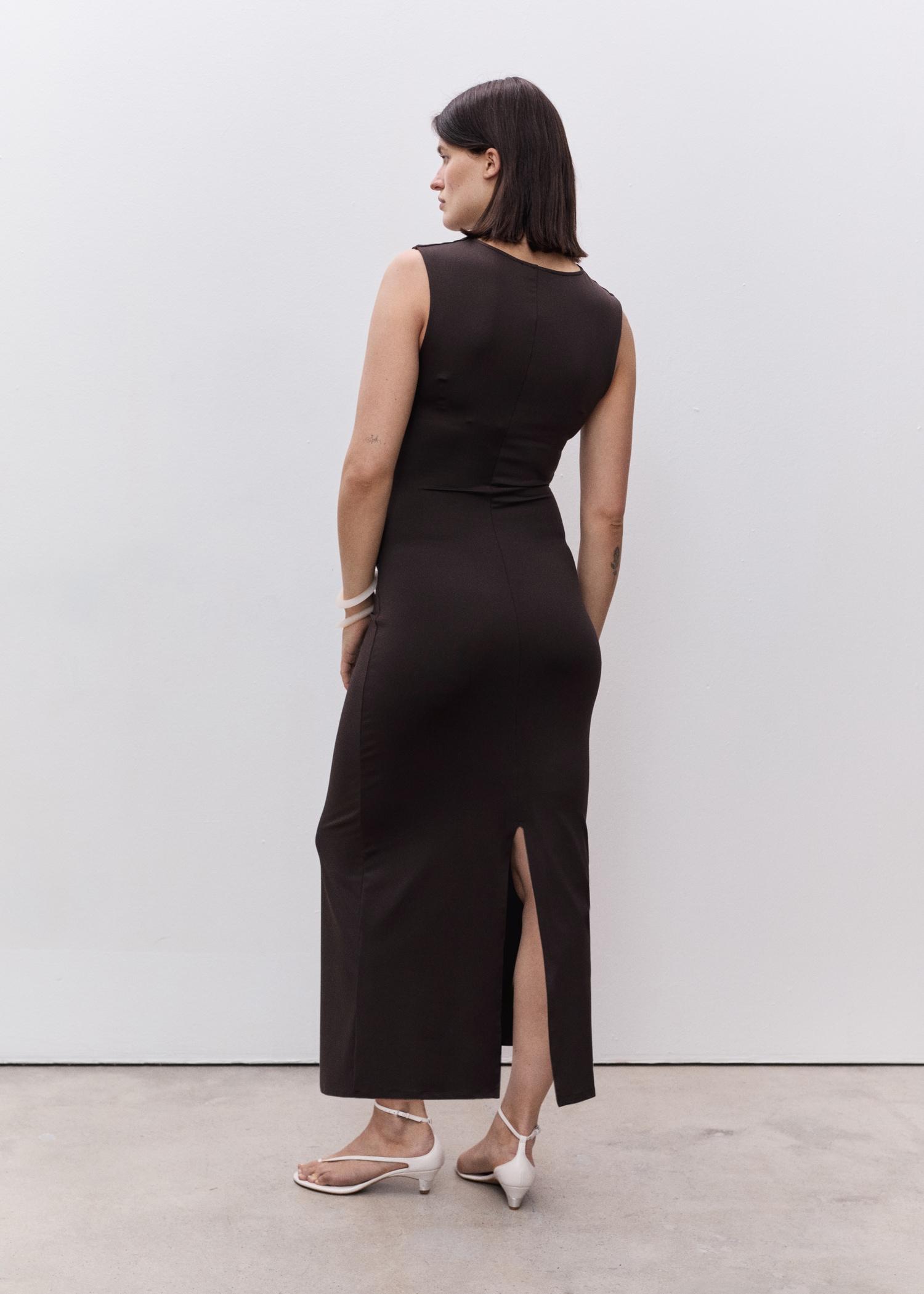 Long dress with back opening - Women | MANGO USA Product Image
