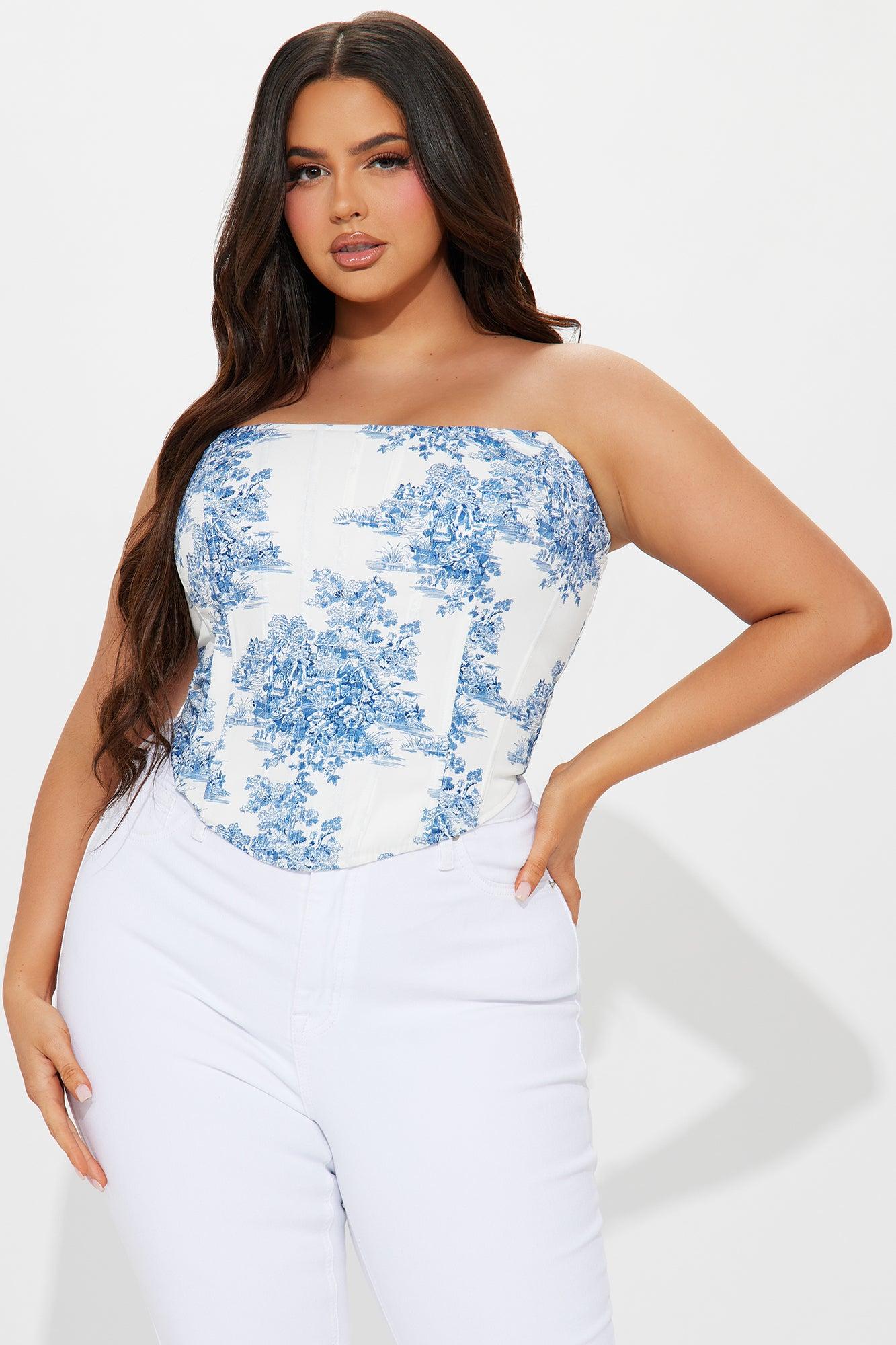 Irina Corset Top - Blue/combo Product Image
