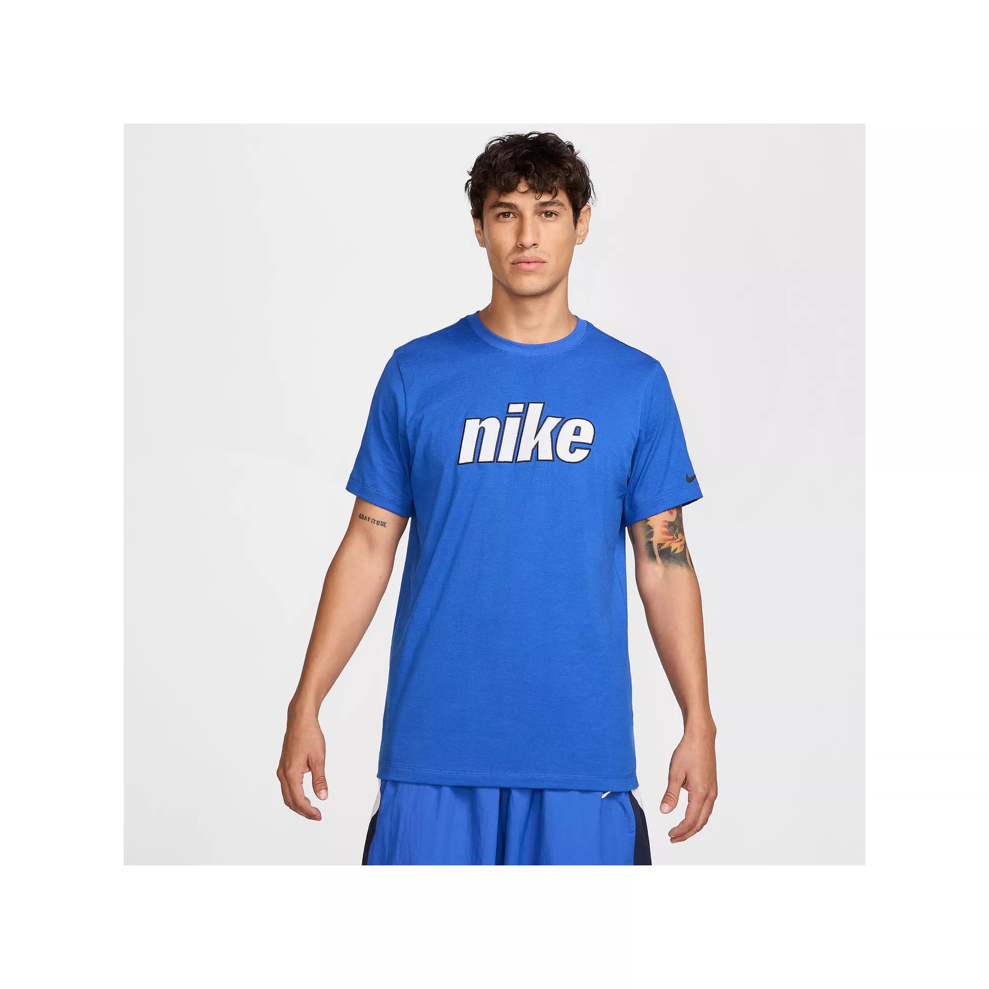 Men's Nike Crew Block 2.0 Graphic Tee, Size: Medium, University Red White Product Image
