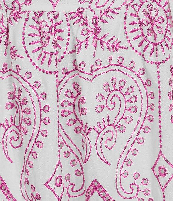 Sugarlips Plus Zayla Floral/Geometric Eyelet-Embroidered Poplin Midi Dress Product Image