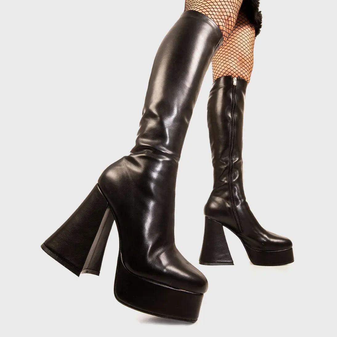 Black Swan Platform Knee High Boots Product Image