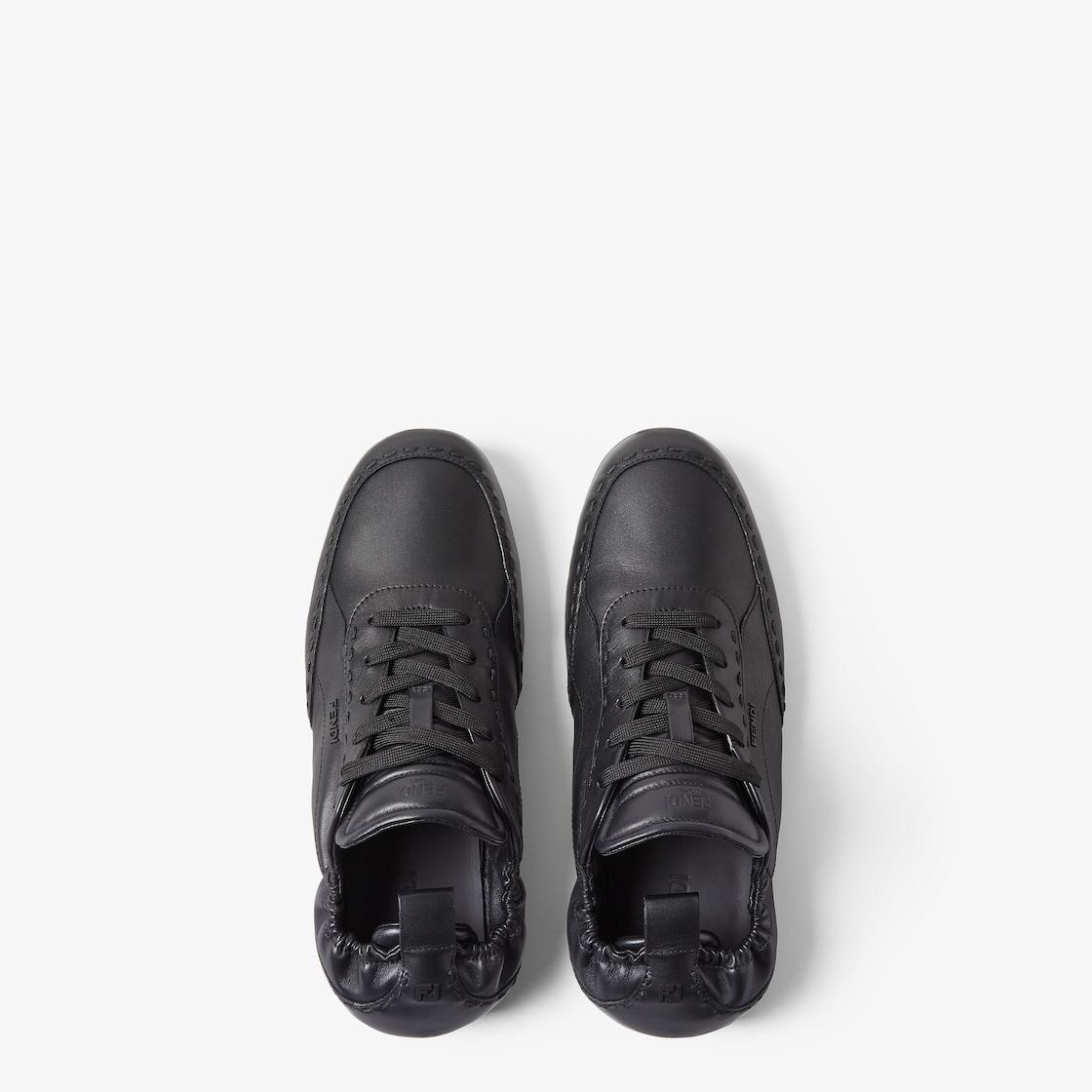 Fendi Fit sneakers Black leather low-tops Product Image