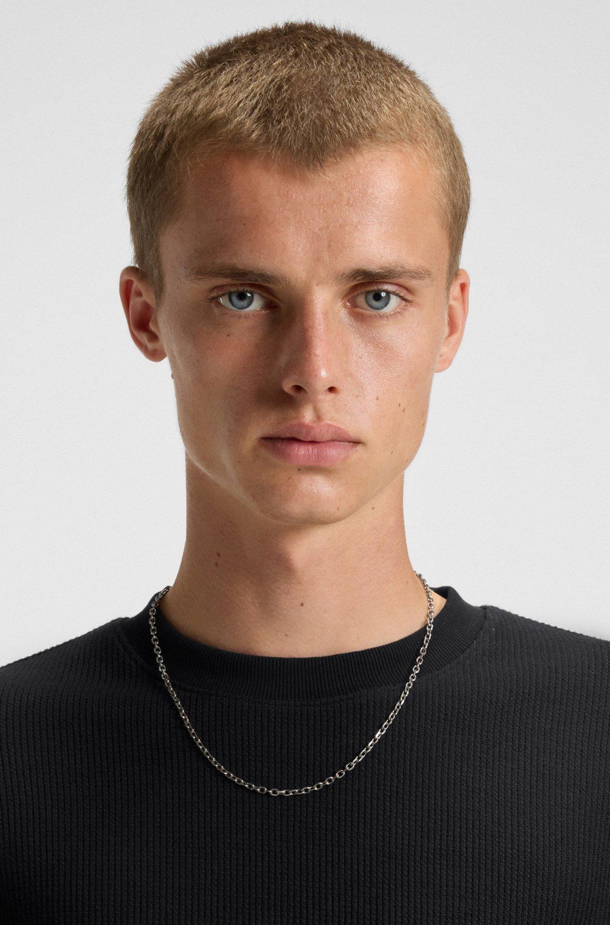 Cotton jersey T-shirt with curved logo Product Image