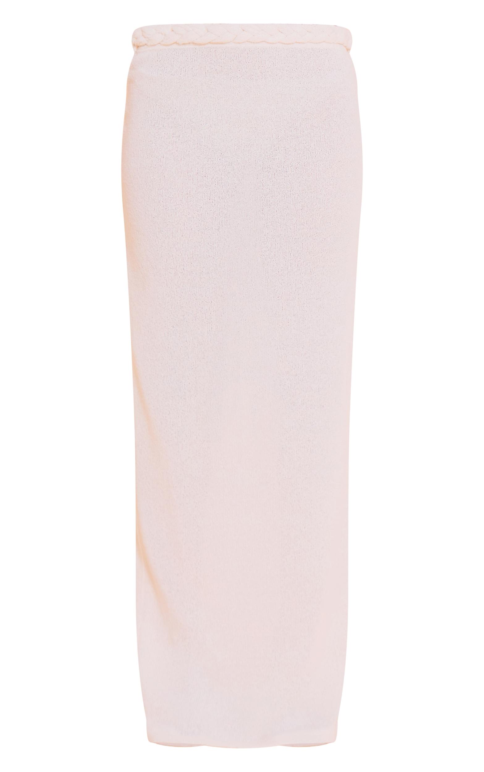 Petite Cream Plait Detail Maxi Skirt Product Image