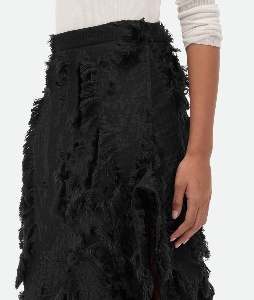 Women's Viscose Fil Coupe Skirt in Black Product Image