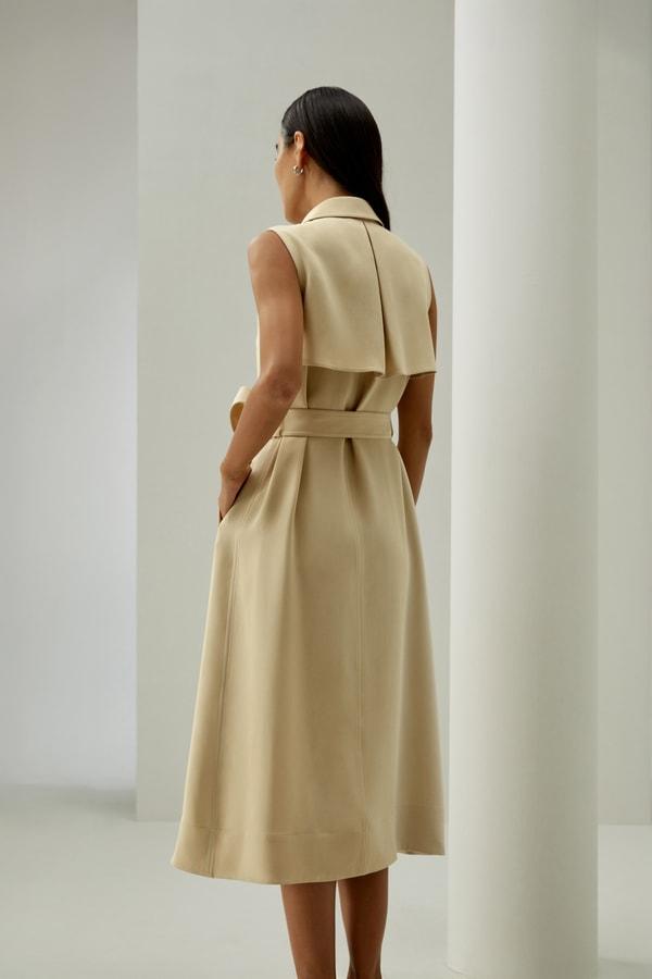 Sophisticated Sleeveless Trench Dress Product Image