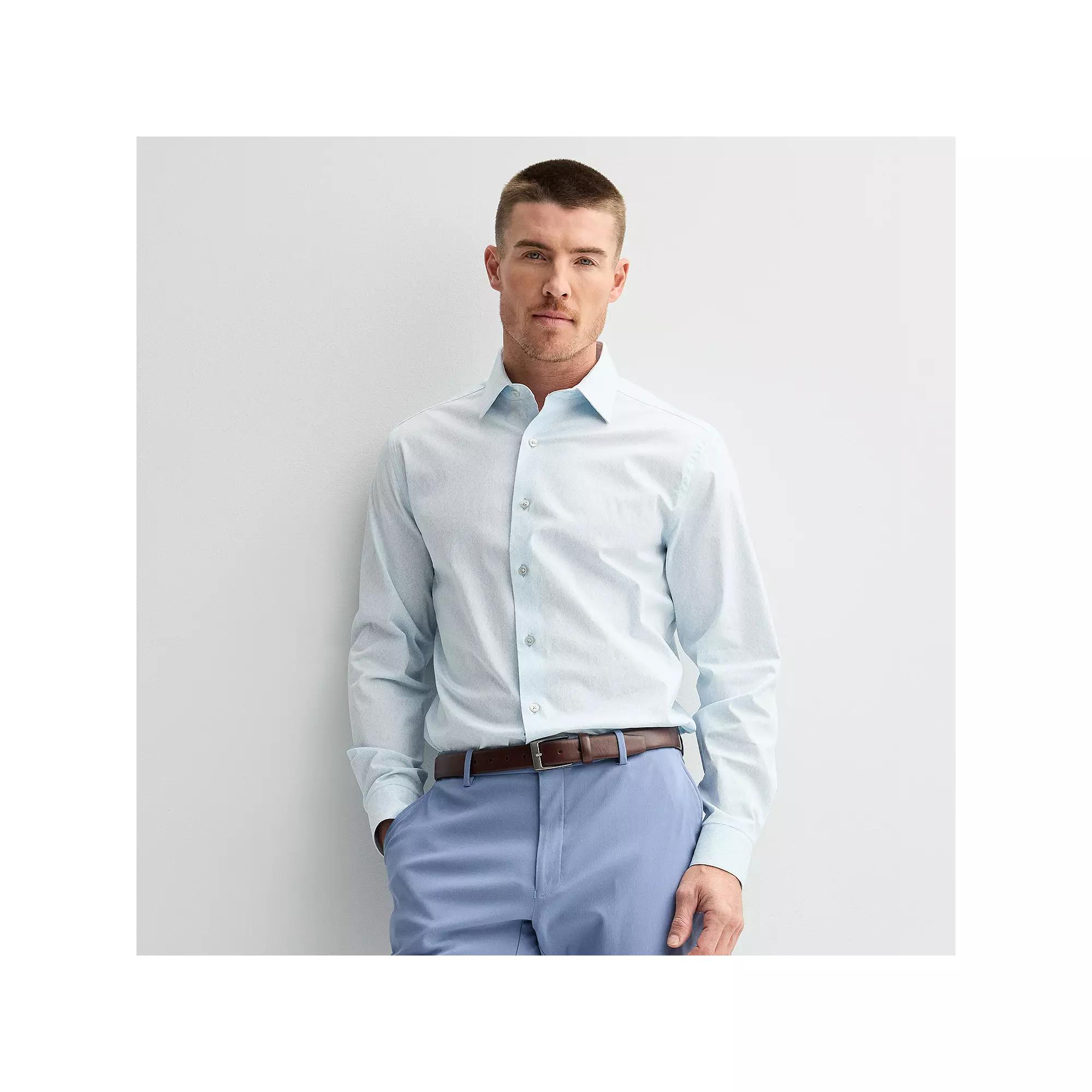 Men's Apt. 9® Premier Flex Regular-Fit Wrinkle Resistant Dress Shirt, Size: Medium-34/35, Blue Allover Floral Product Image
