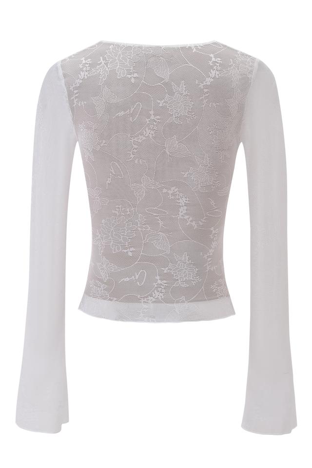 YVETTE TOP - WHITE : BUTTERFLY LACE Product Image