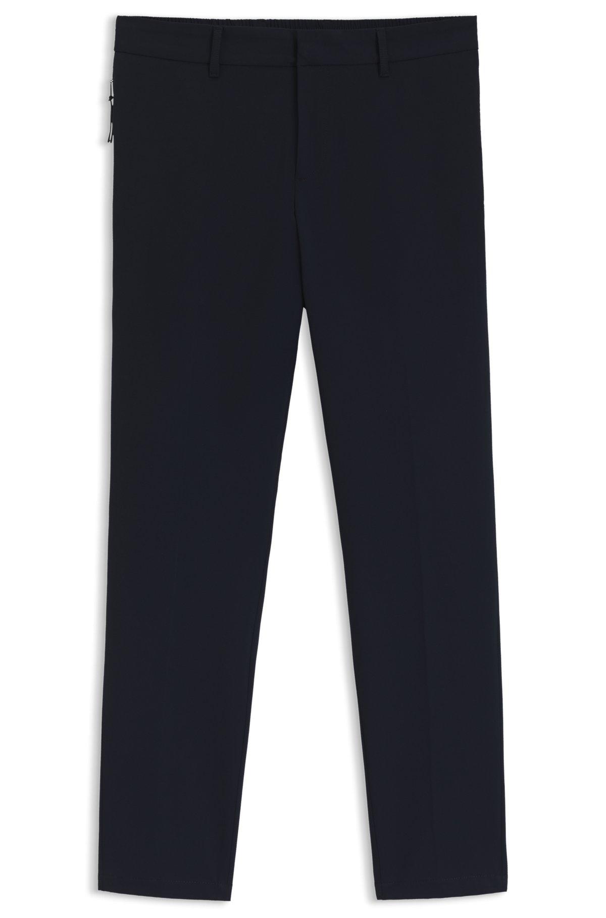 BOSS - Packable slim-fit trousers in performance-stretch fabric - Dark Blue Product Image