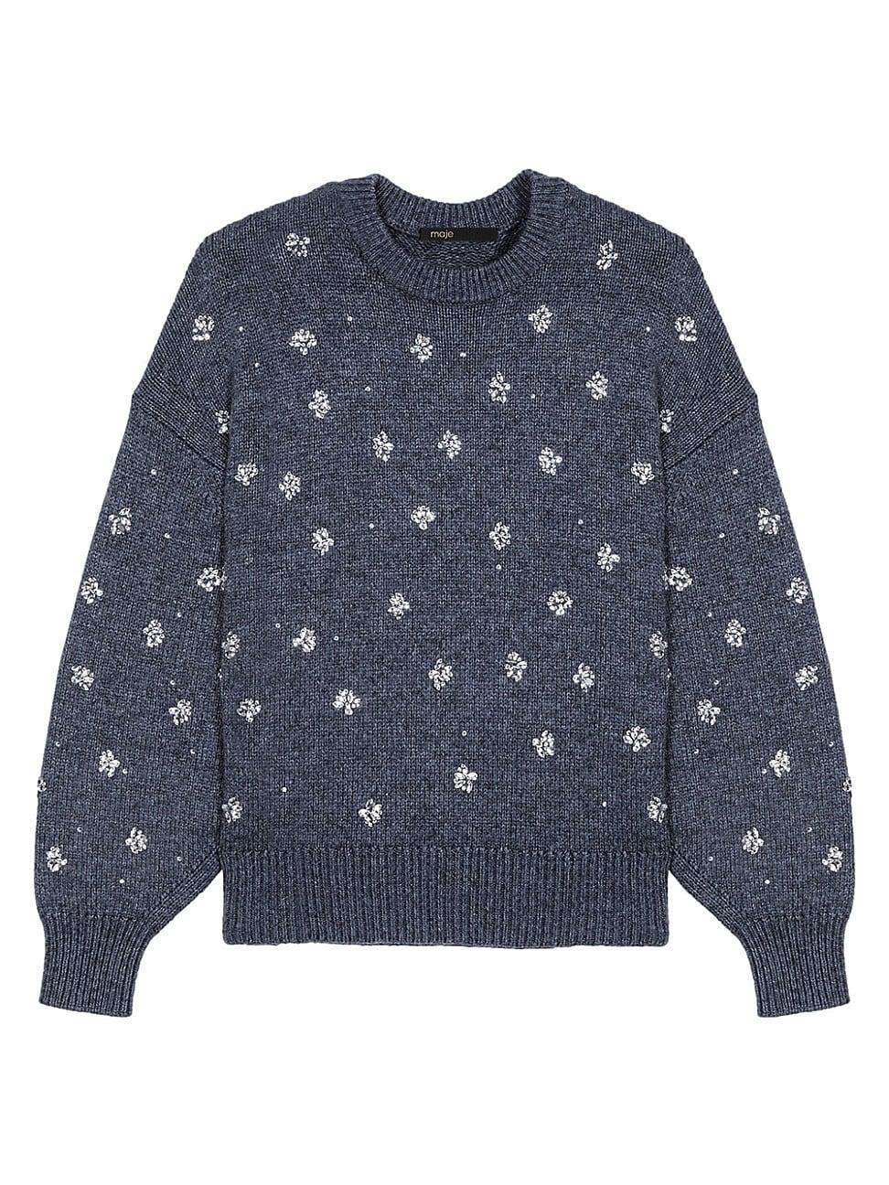 Womens Knitted Jumper with Rhinestones Product Image
