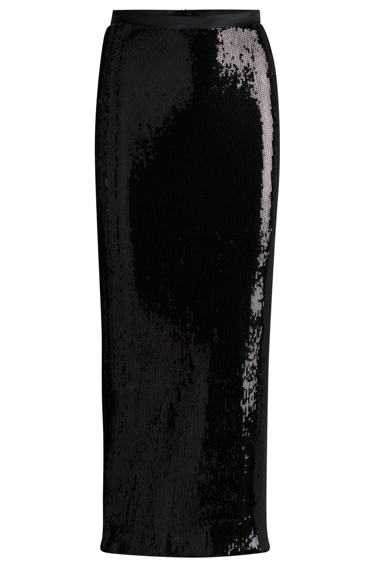 Relaxed-fit midi skirt with sequin embellishments Product Image