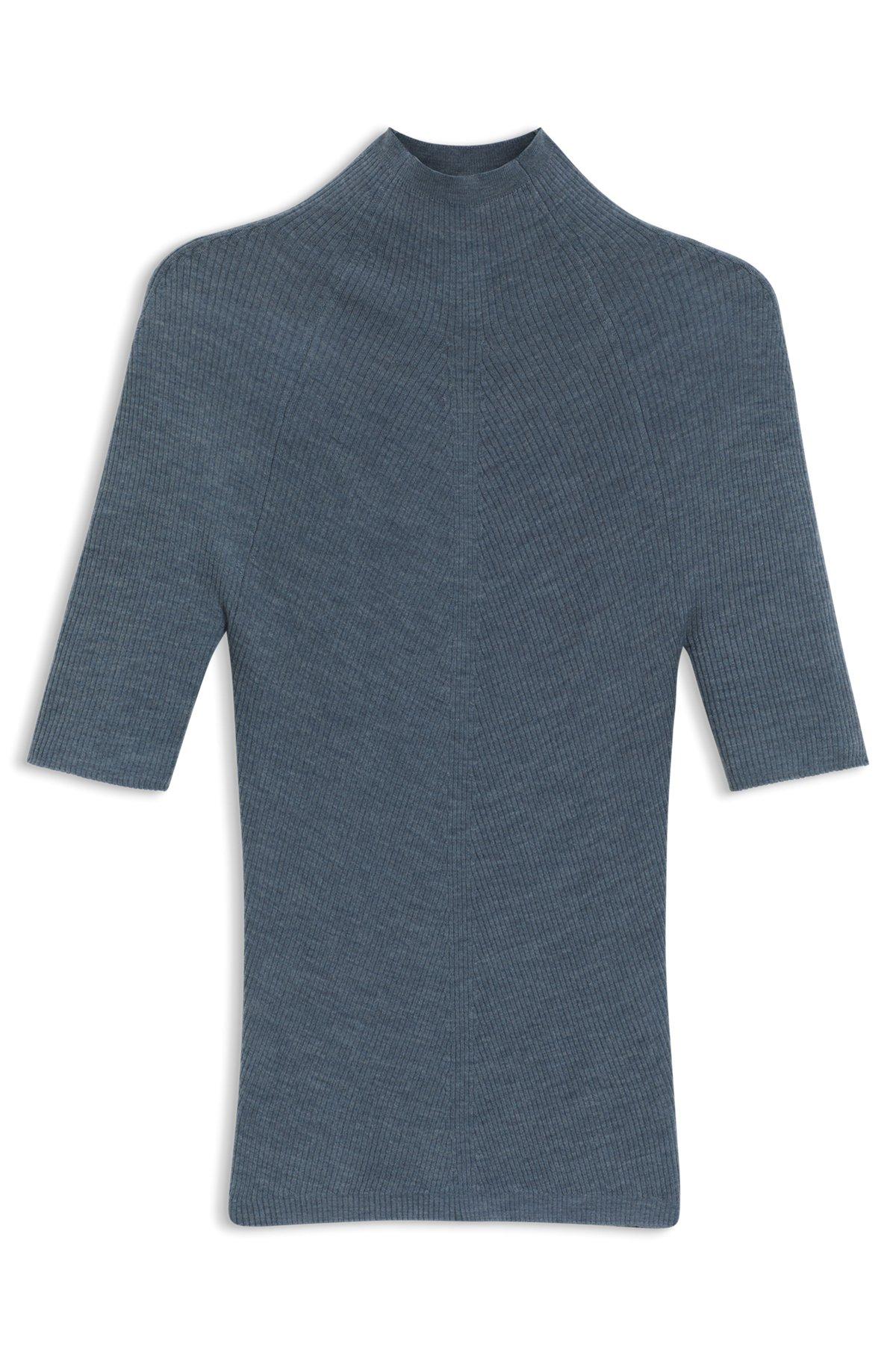 Virgin-wool sweater with mock neck Product Image