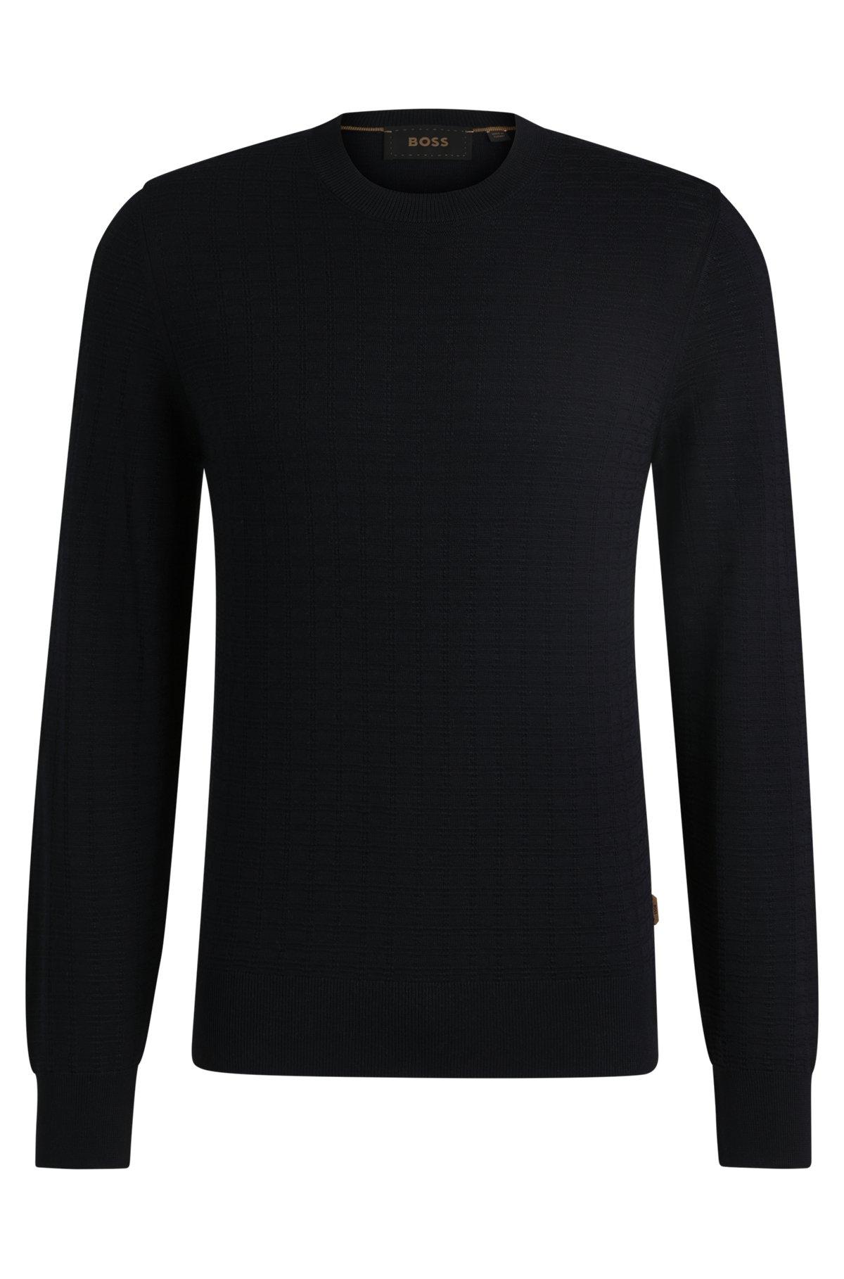 Silk sweater with knitted structure in regular fit Product Image