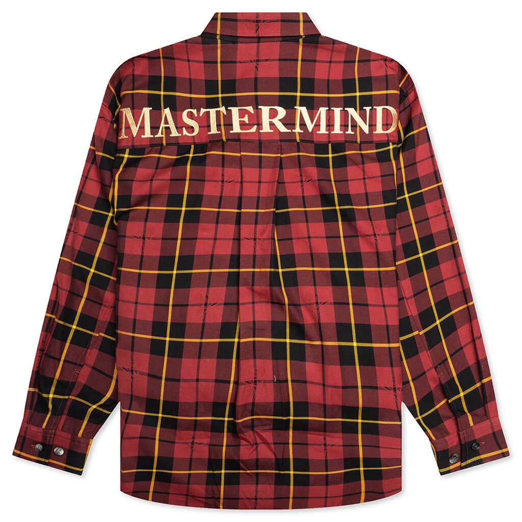 Plaid Long Sleeve Woven Shirt - Burgundy Plaid Male Product Image