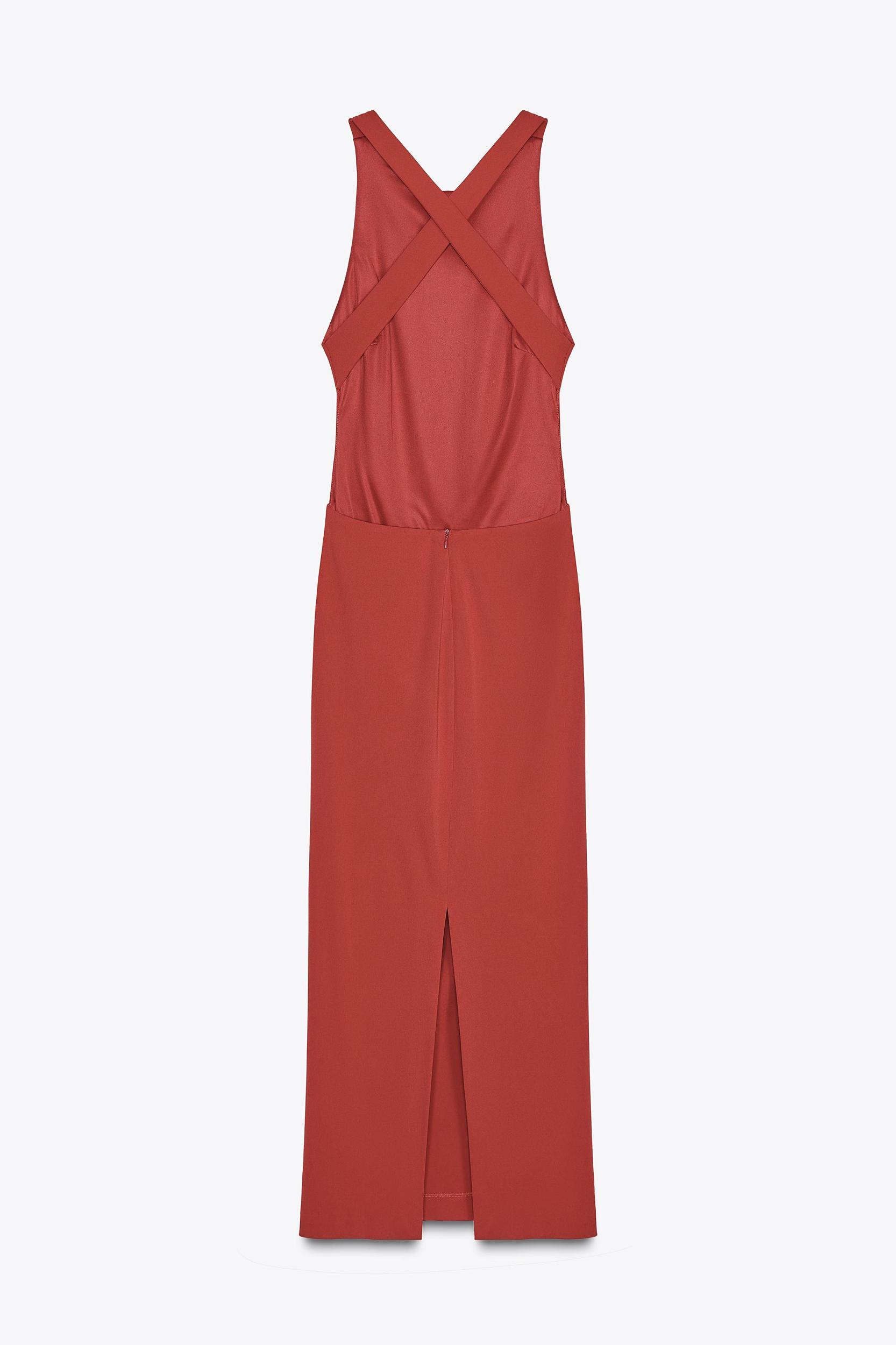 HALTER CROSS-BACK MIDI DRESS Product Image