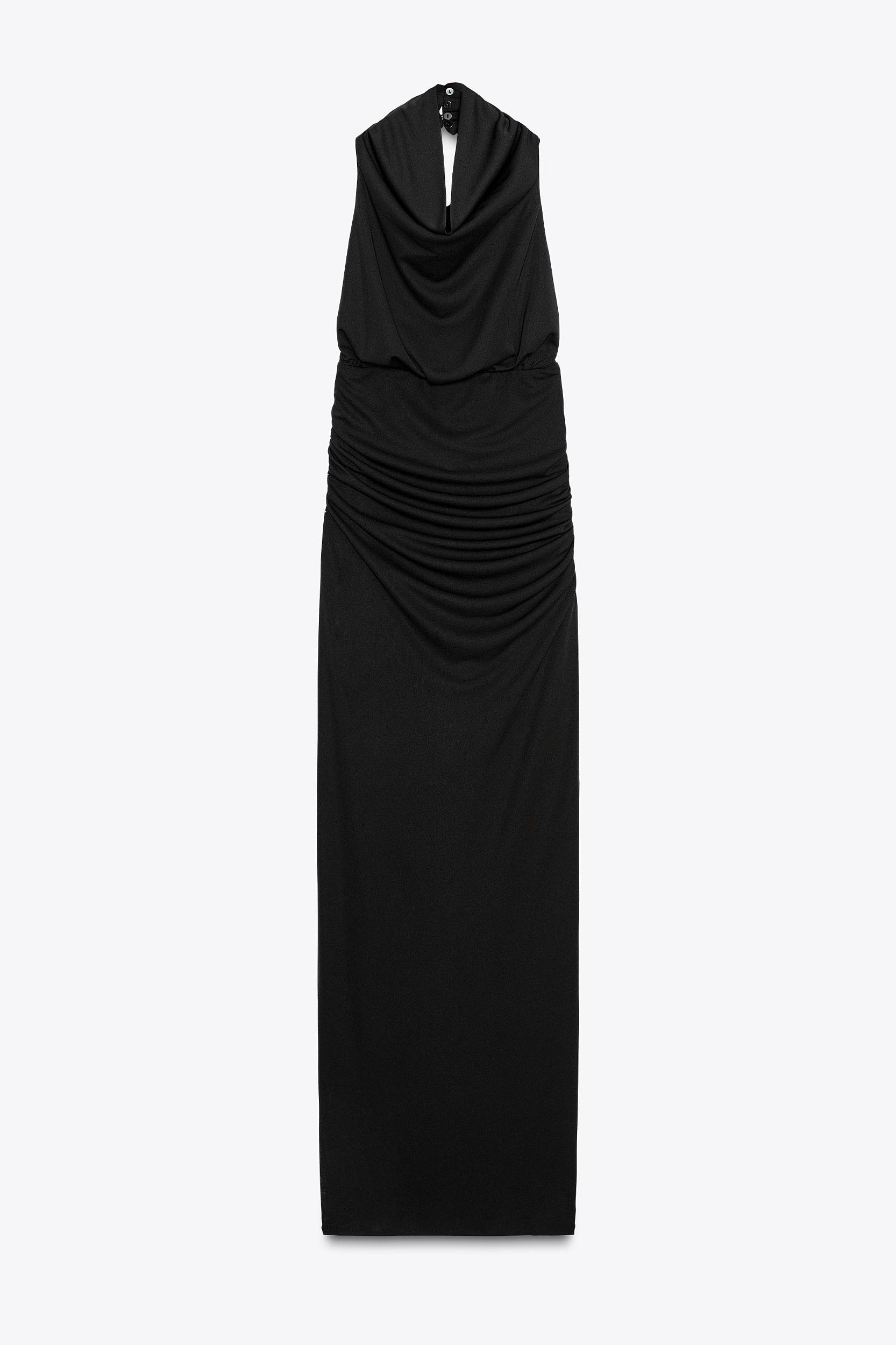 LONG OPEN BACK HALTER DRESS Product Image
