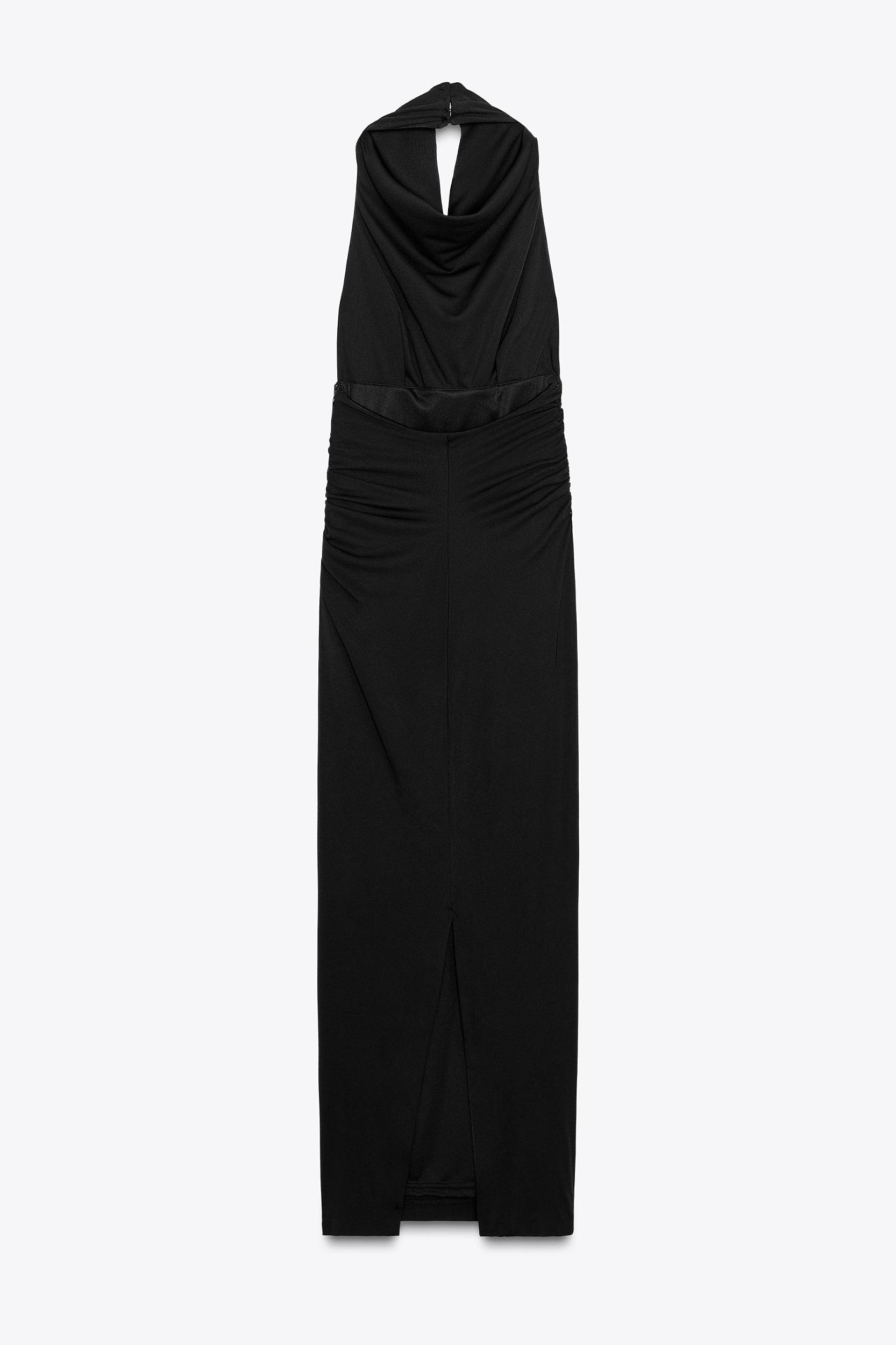 LONG OPEN BACK HALTER DRESS Product Image