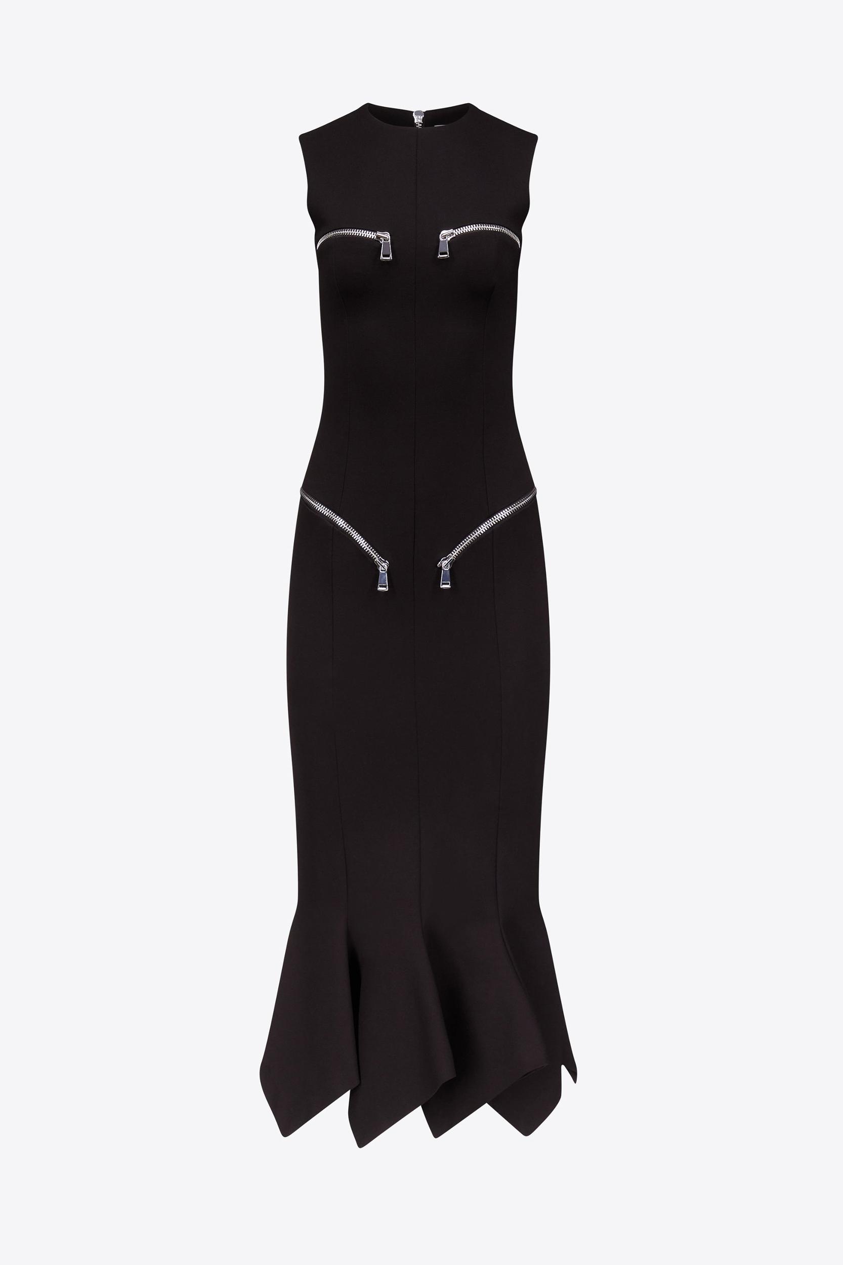 Handkerchief Zipper Midi Dress Product Image