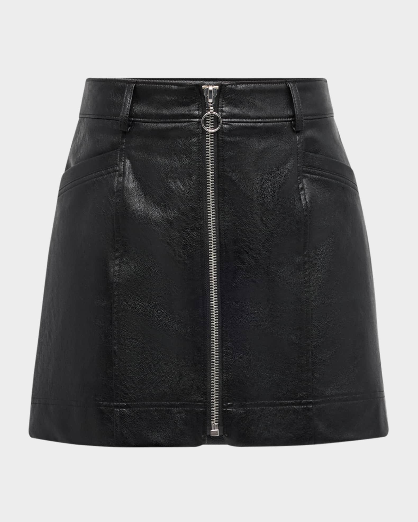 Nomi Faux-Leather Zip Mini Skirt Product Image