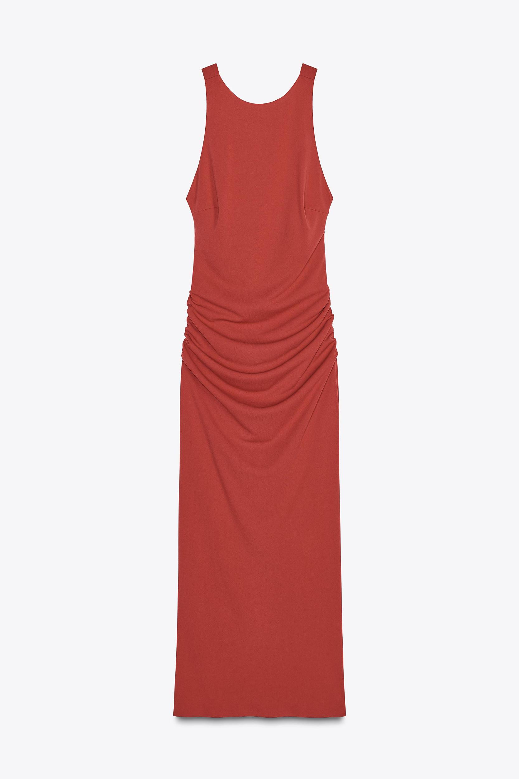 HALTER CROSS-BACK MIDI DRESS Product Image