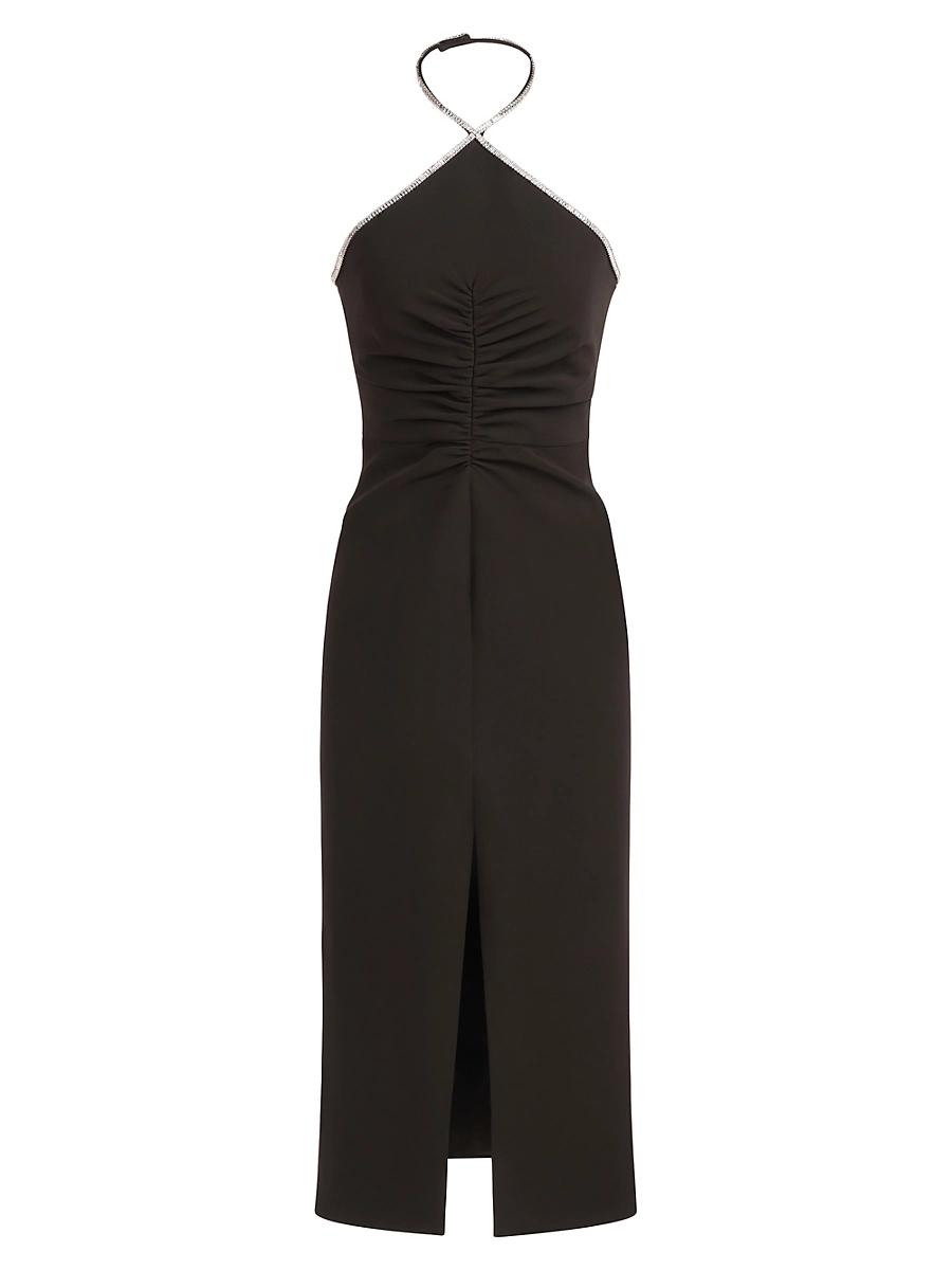 Piper Crystal-Trim Crepe Midi Halter Dress Product Image
