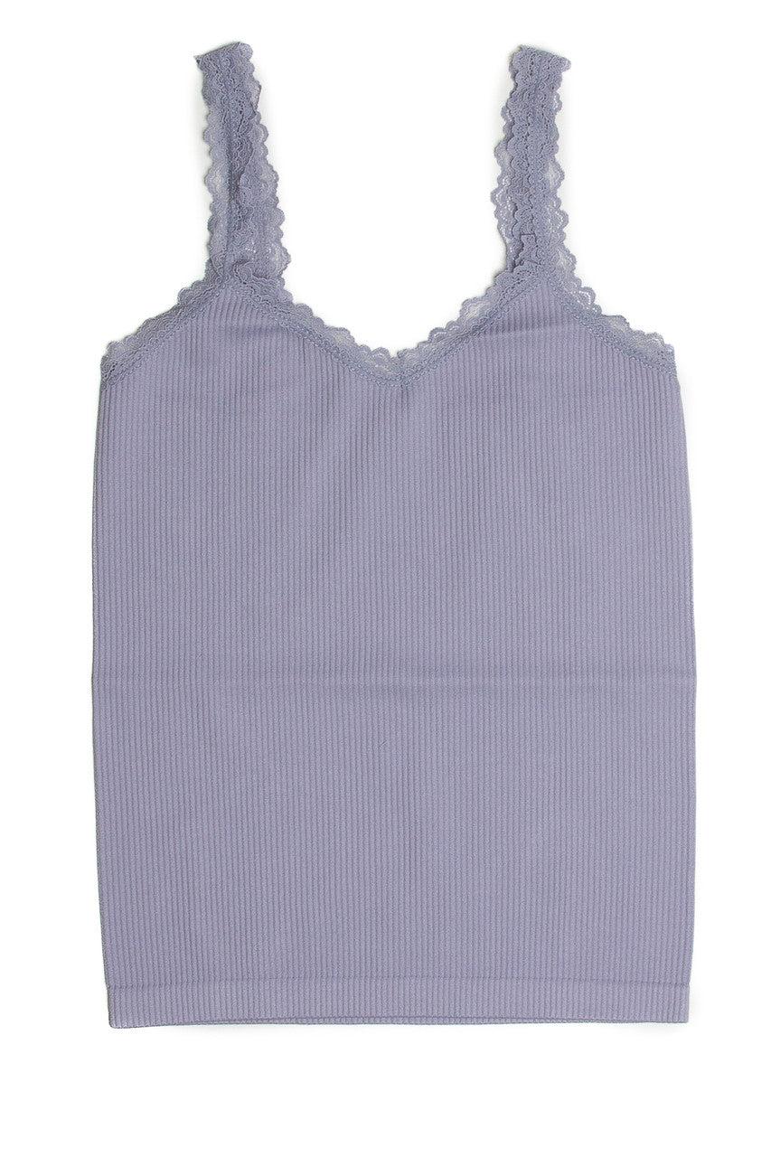 Lavender Lace Trim Seamless Tank Product Image