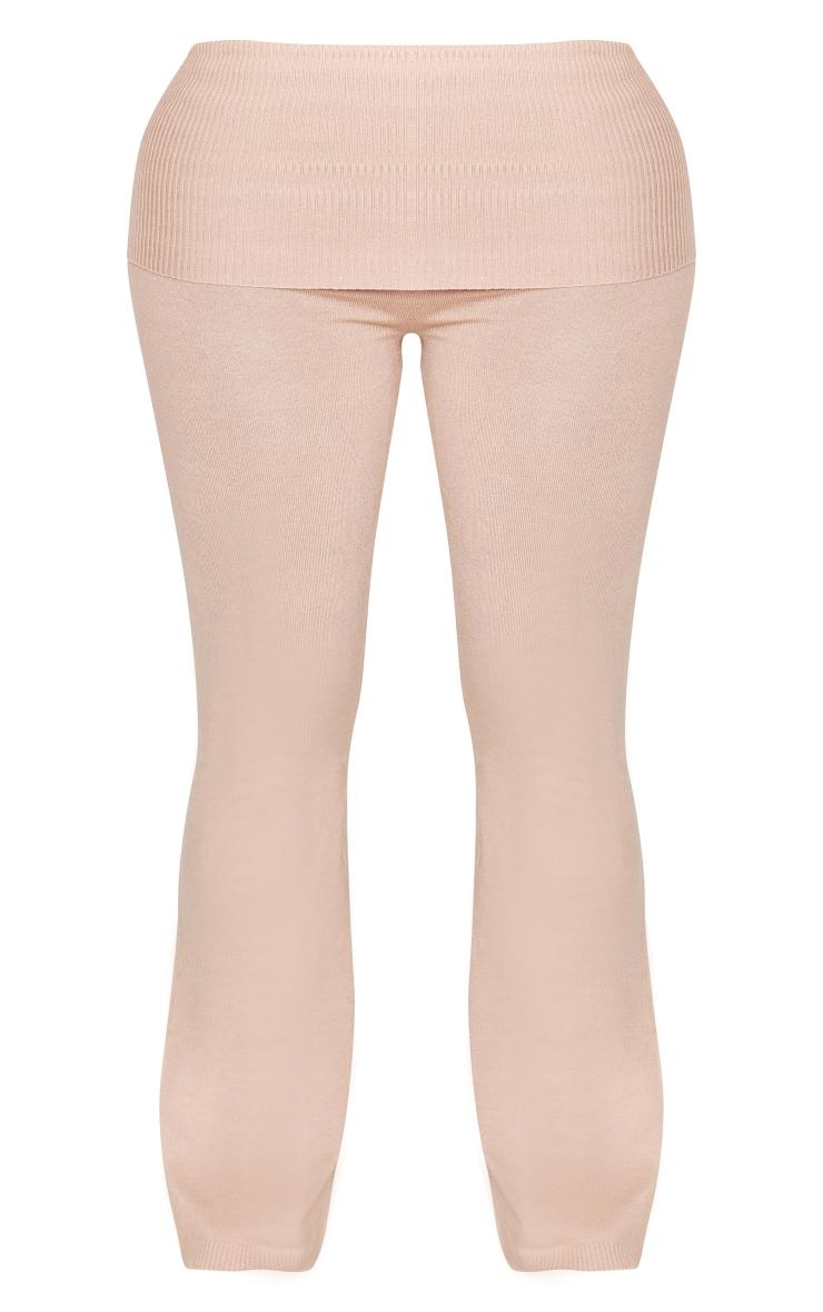 Shape Oatmeal Knit High Waist Foldover Waist Leggings Product Image