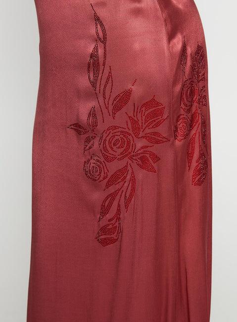 Catch You Up Beaded Maxi Dress Red Product Image