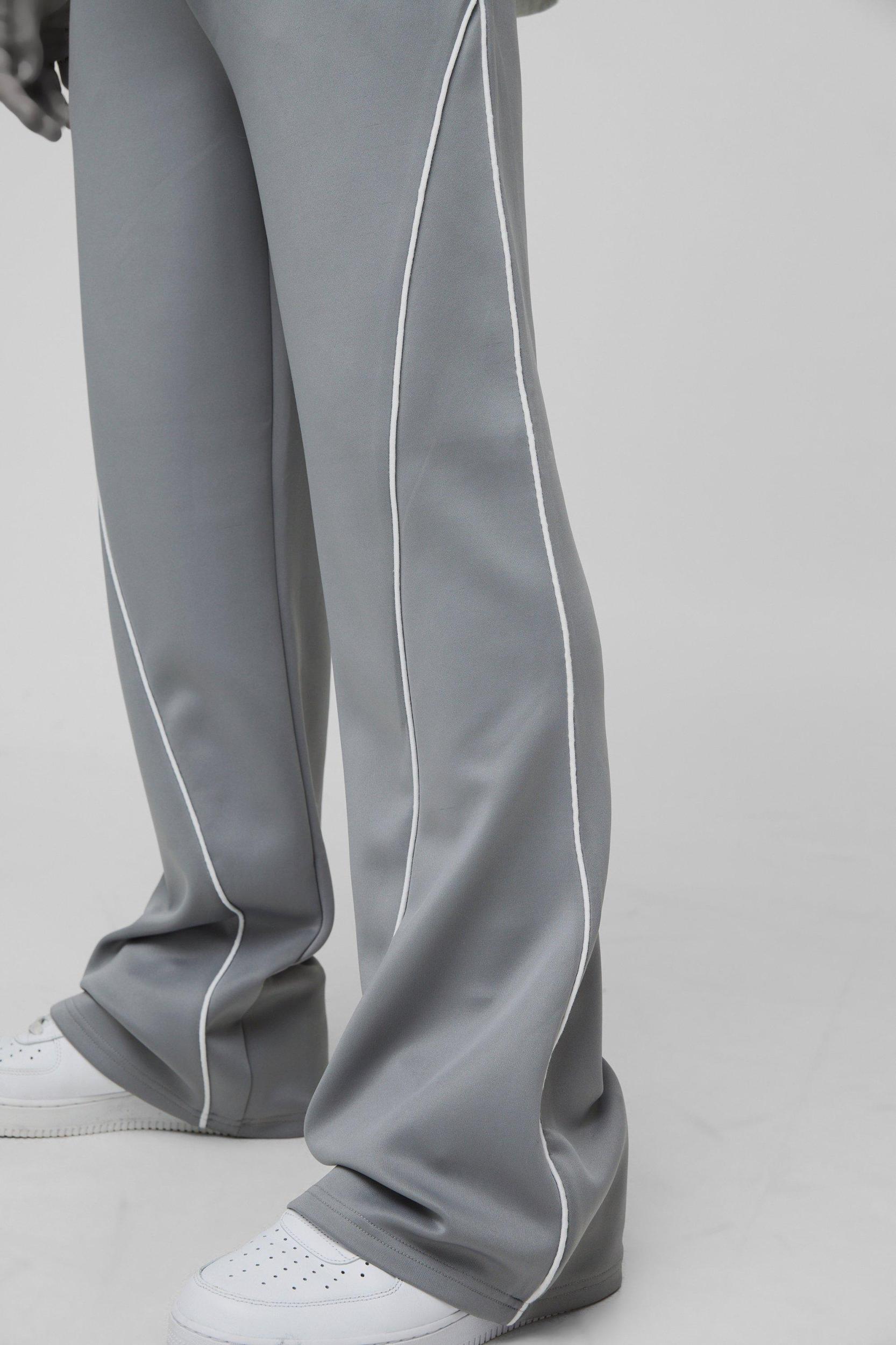 Relaxed Flare Tricot Piping Sweatpants | boohooMAN USA Product Image