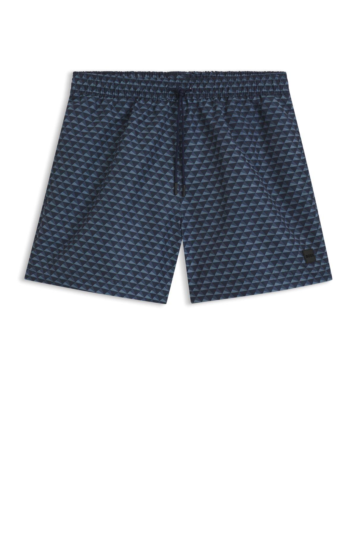 Micro-print swim shorts in quick-dry fabric Product Image
