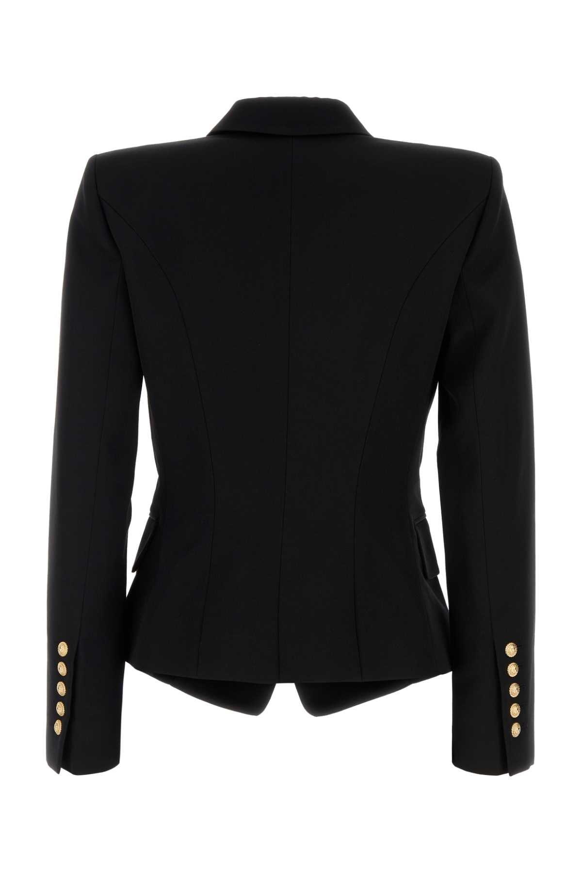 BALMAIN Double-breasted Grain De Poudre Wool Blazer In Multi Product Image