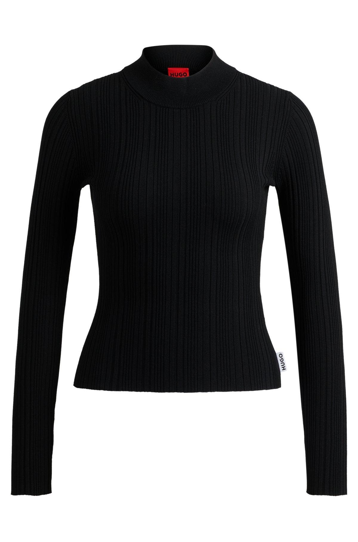 Slim-fit sweater with irregular ribbed structure Product Image