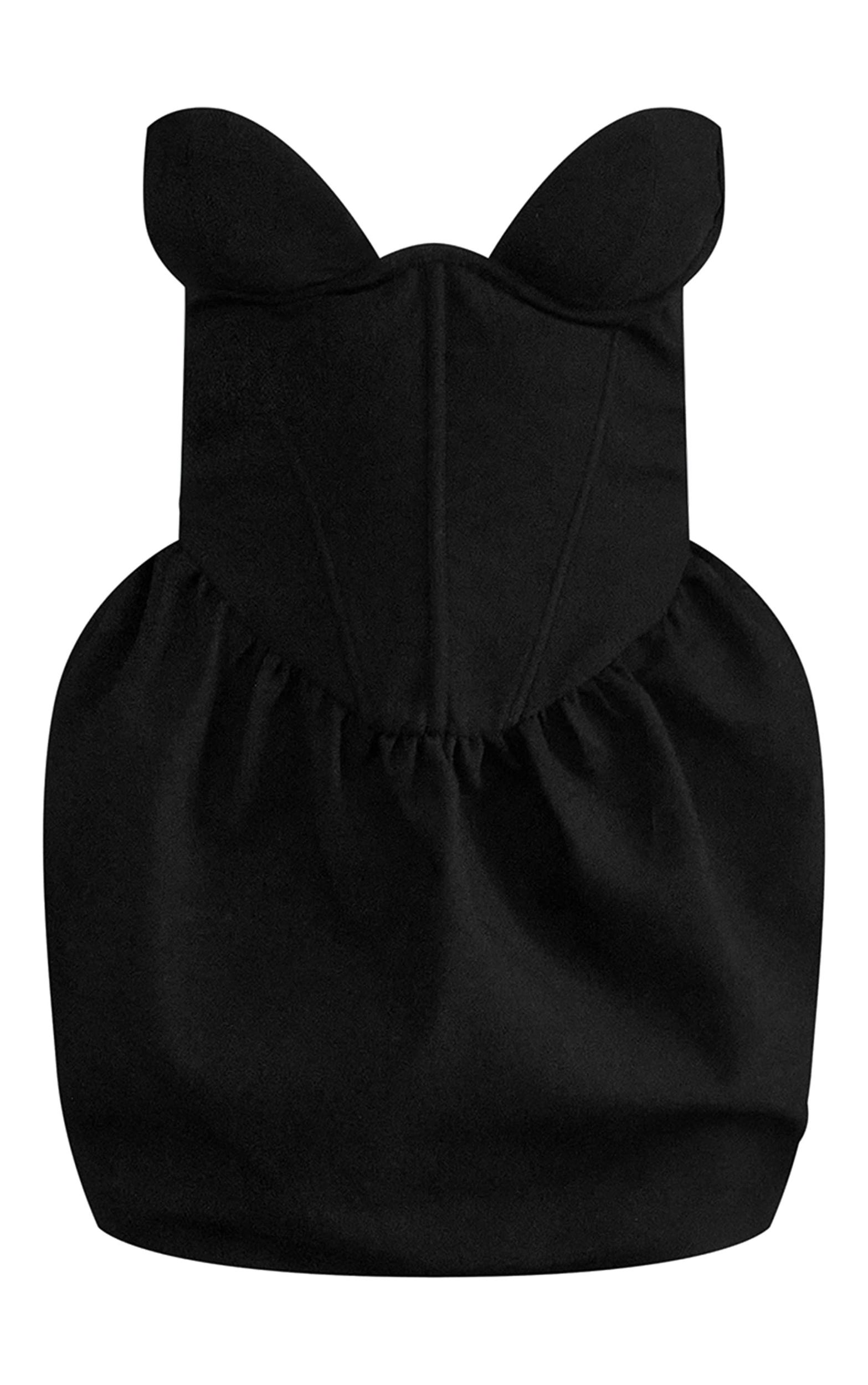 PLT Label Black Bust Detail Corset Puffball Tailored Bodycon Dress Product Image