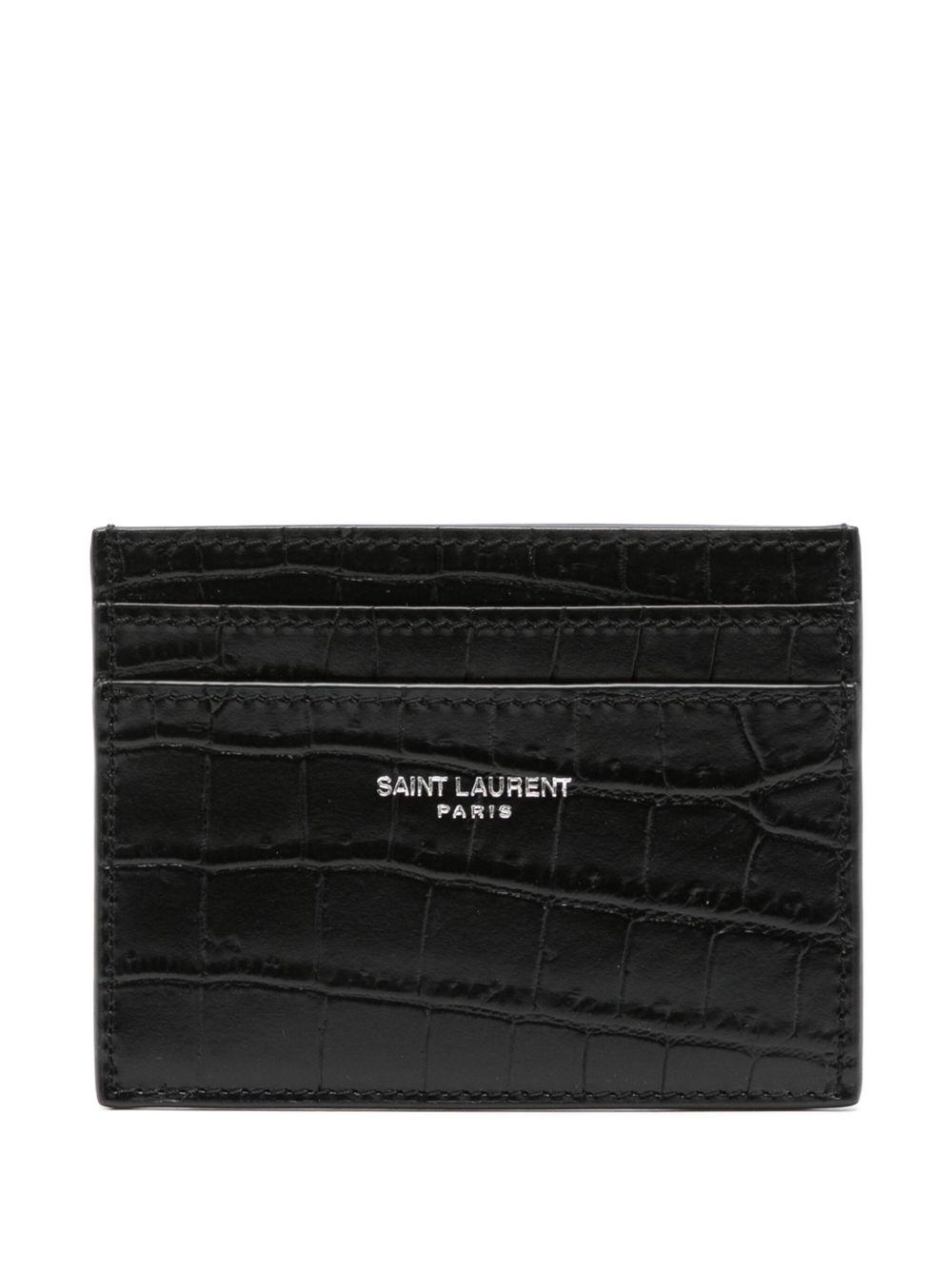 FENDI Brown Card-holder With Squared Ff Motif In Leather And Ff Canvas Man In Ebony Product Image