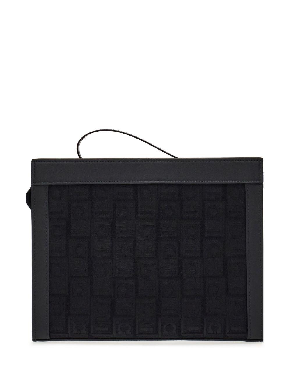 jacquard leather-trim pouch Product Image
