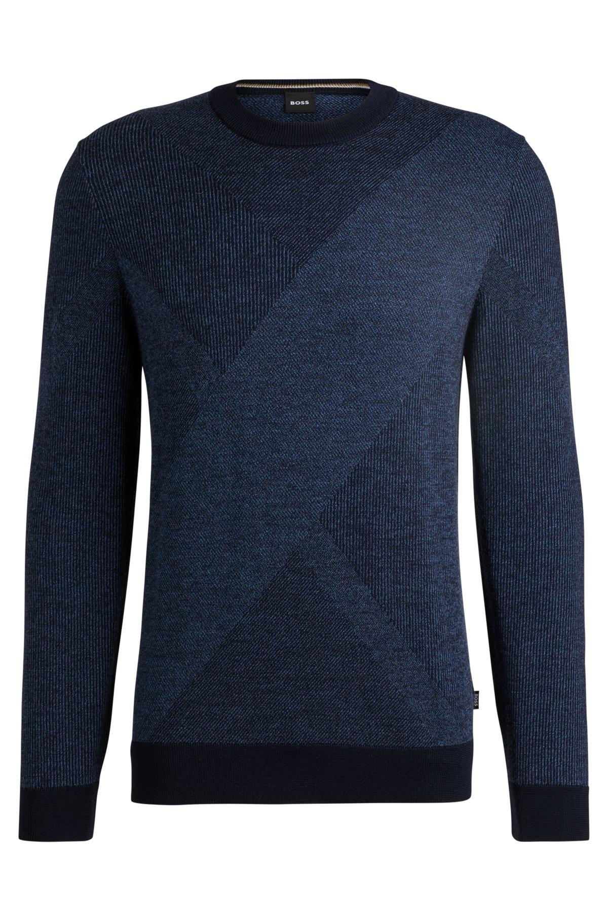 Virgin-wool sweater with two-tone jacquard pattern Product Image
