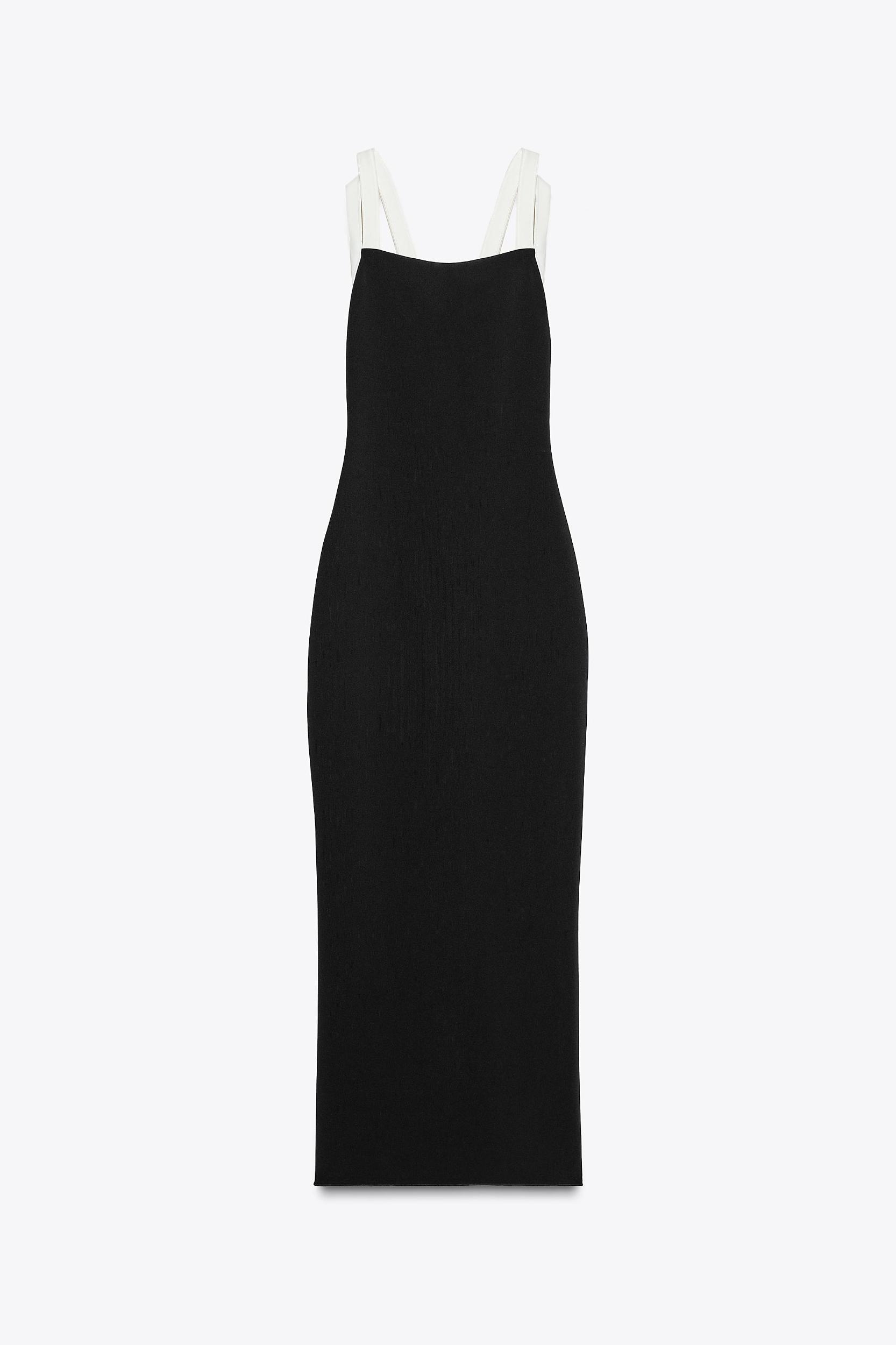 CONTRAST STRETCH HALTER DRESS Product Image