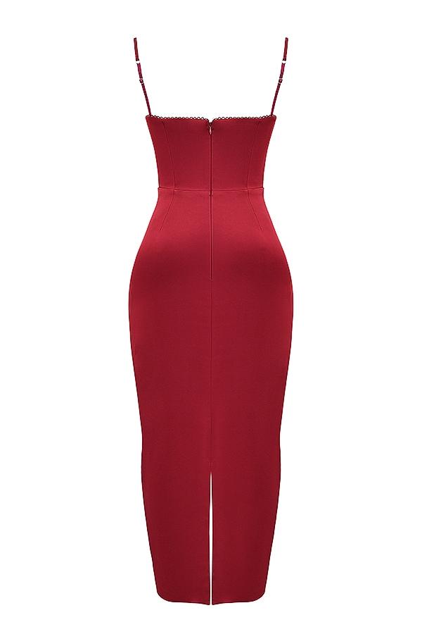 Stefania  ruby corset maxi dress Product Image
