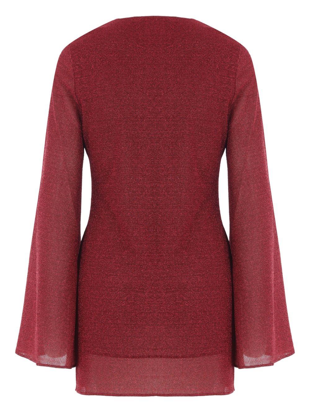 shell-detail flared-sleeve mini dress Product Image