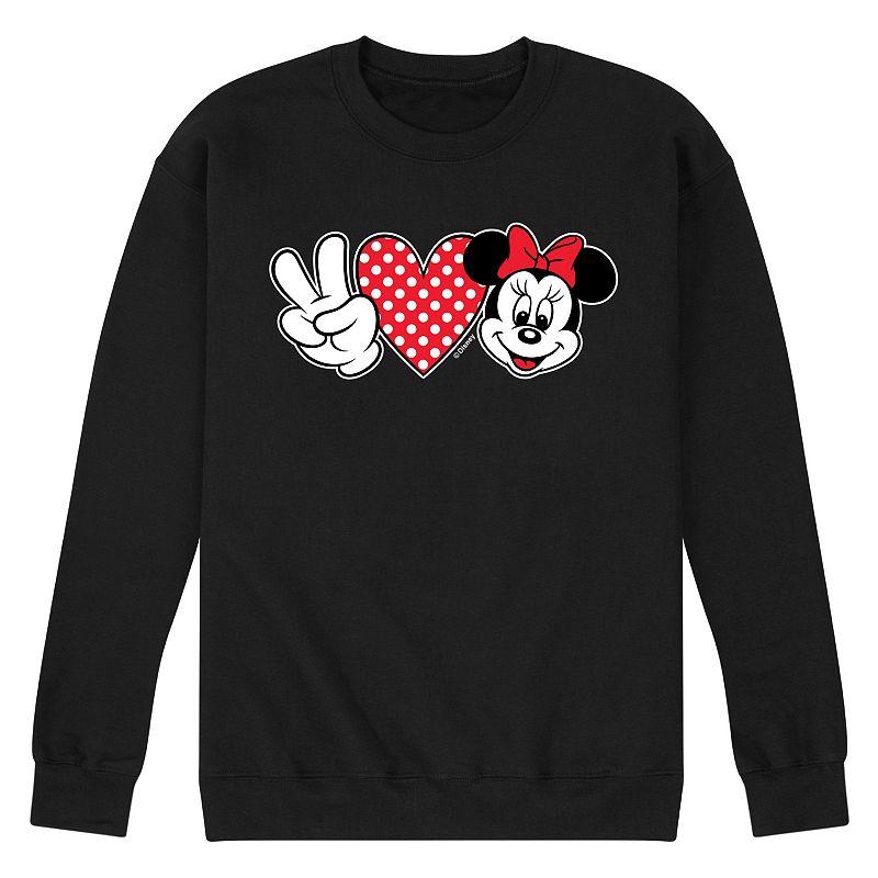 Disney's Minnie Mouse Men's Peace Love Minnie Fleece Sweatshirt,  Product Image