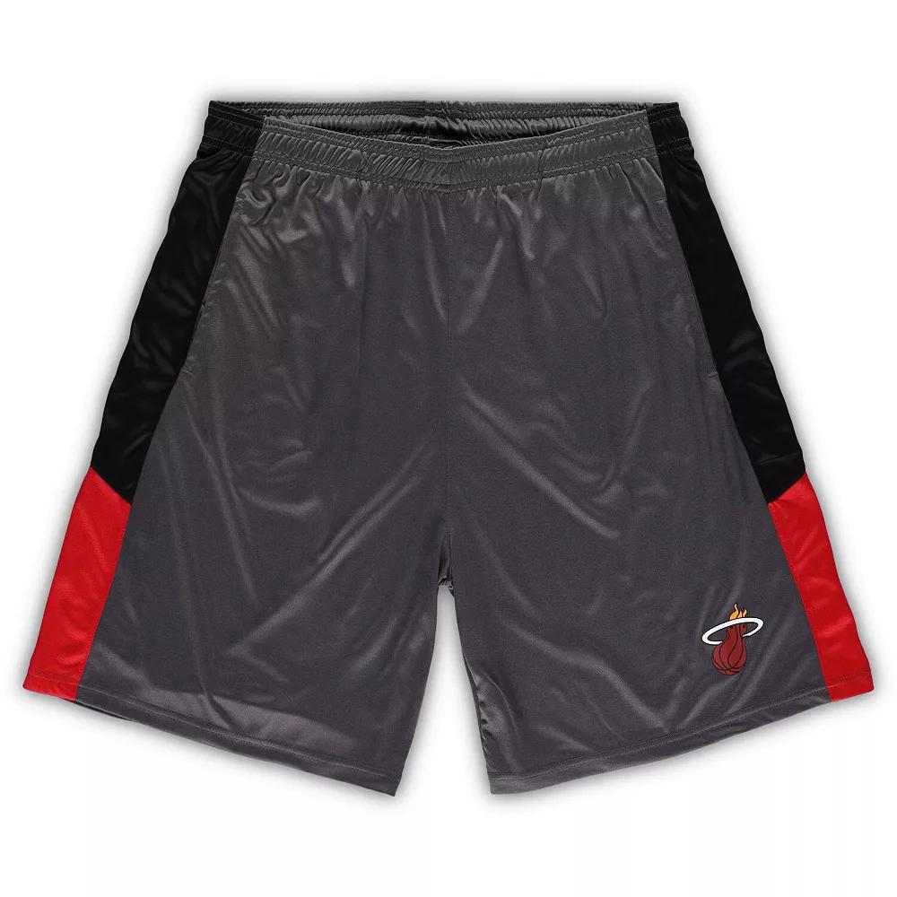 Men's Fanatics Branded Gray Miami Heat Big & Tall Shorts,  Product Image