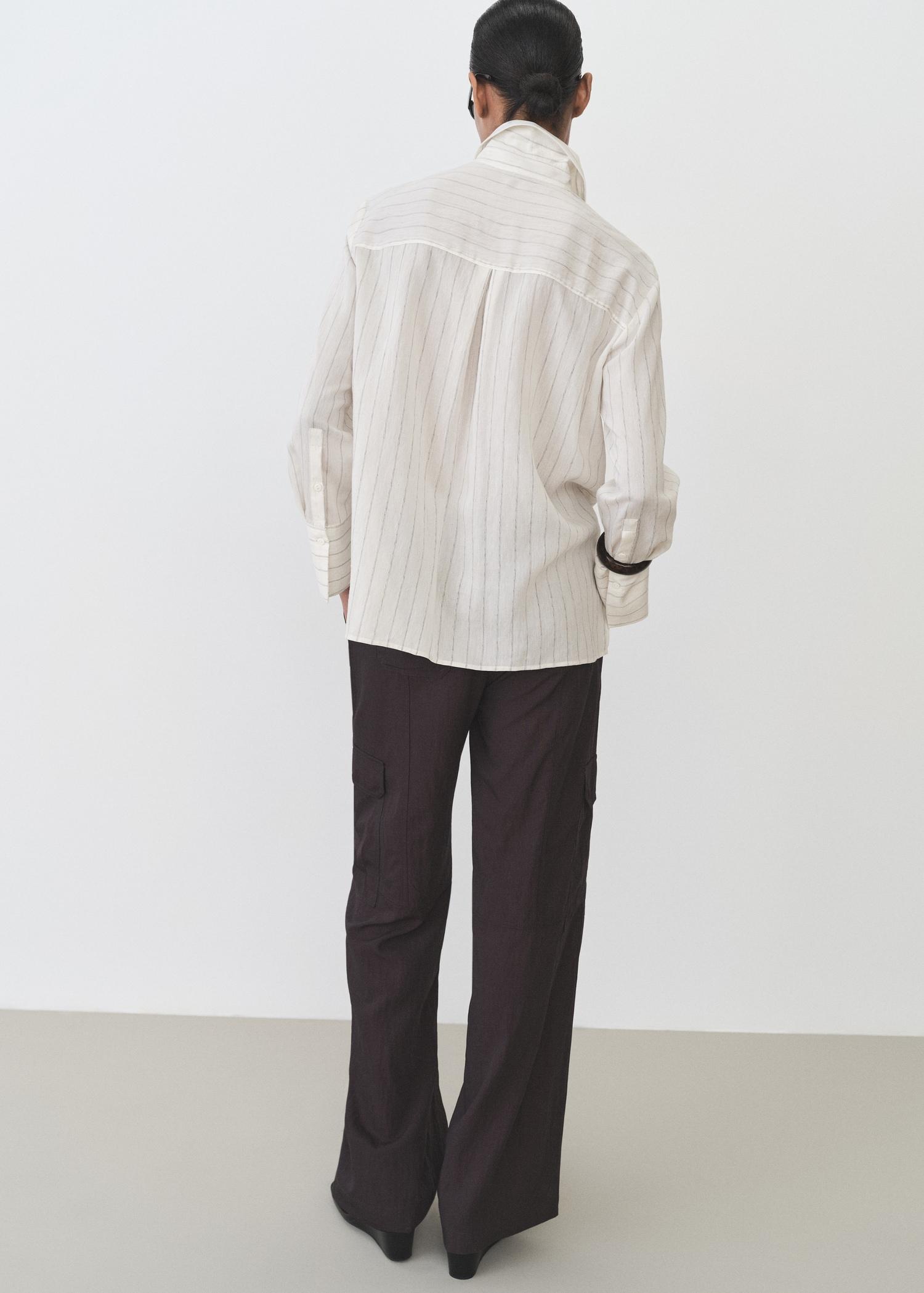 Stripe-print shirt - Women | MANGO USA Product Image