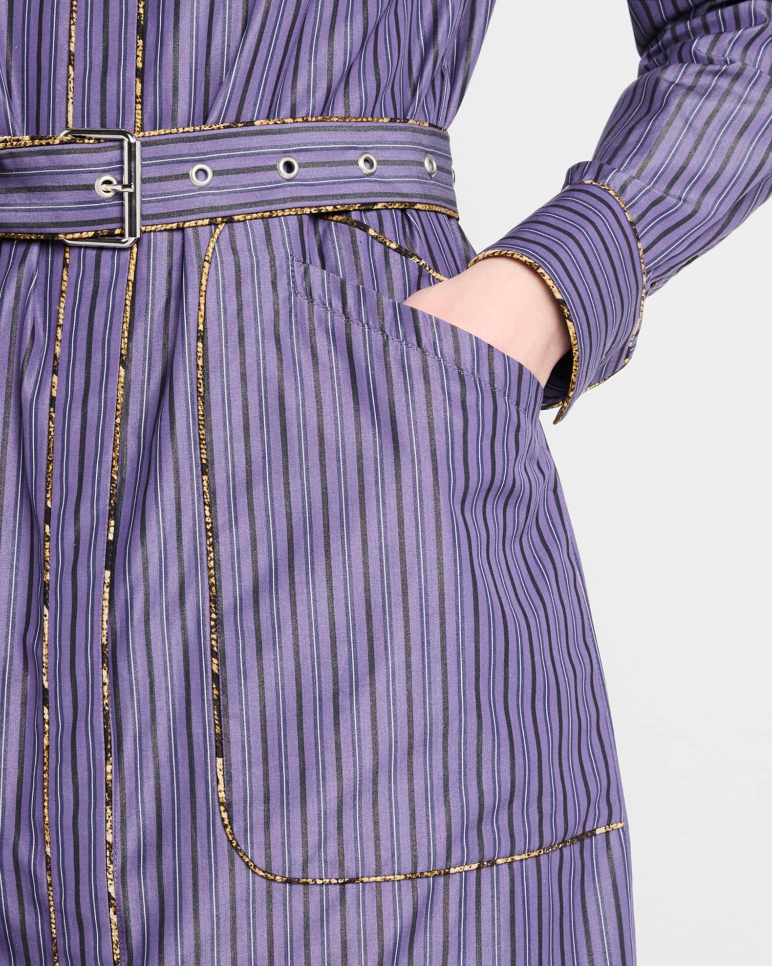 Dafari Striped Belted Midi Shirtdress Product Image