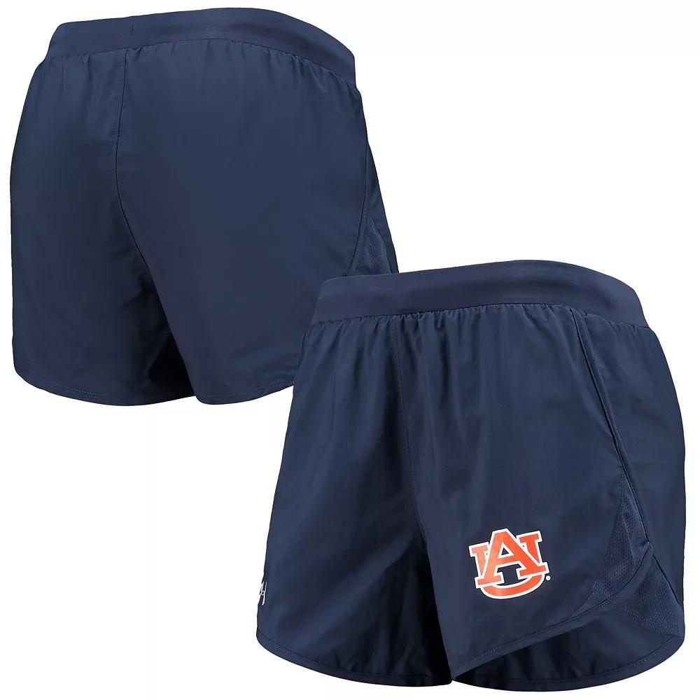Women's Under Armour Navy Auburn Tigers Fly By Run 2.0 Performance Shorts, Size: XS, Blue Product Image