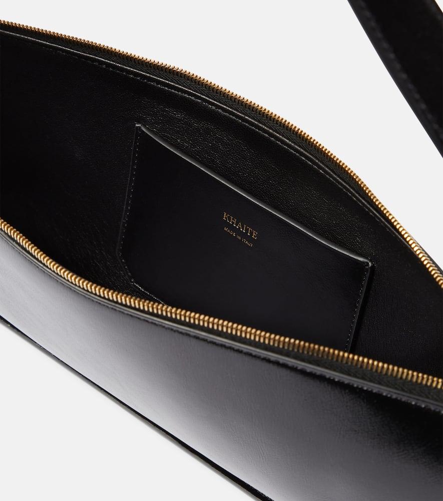 KHAITE Lori Crackle Patent Leather Shoulder Bag In Black Product Image